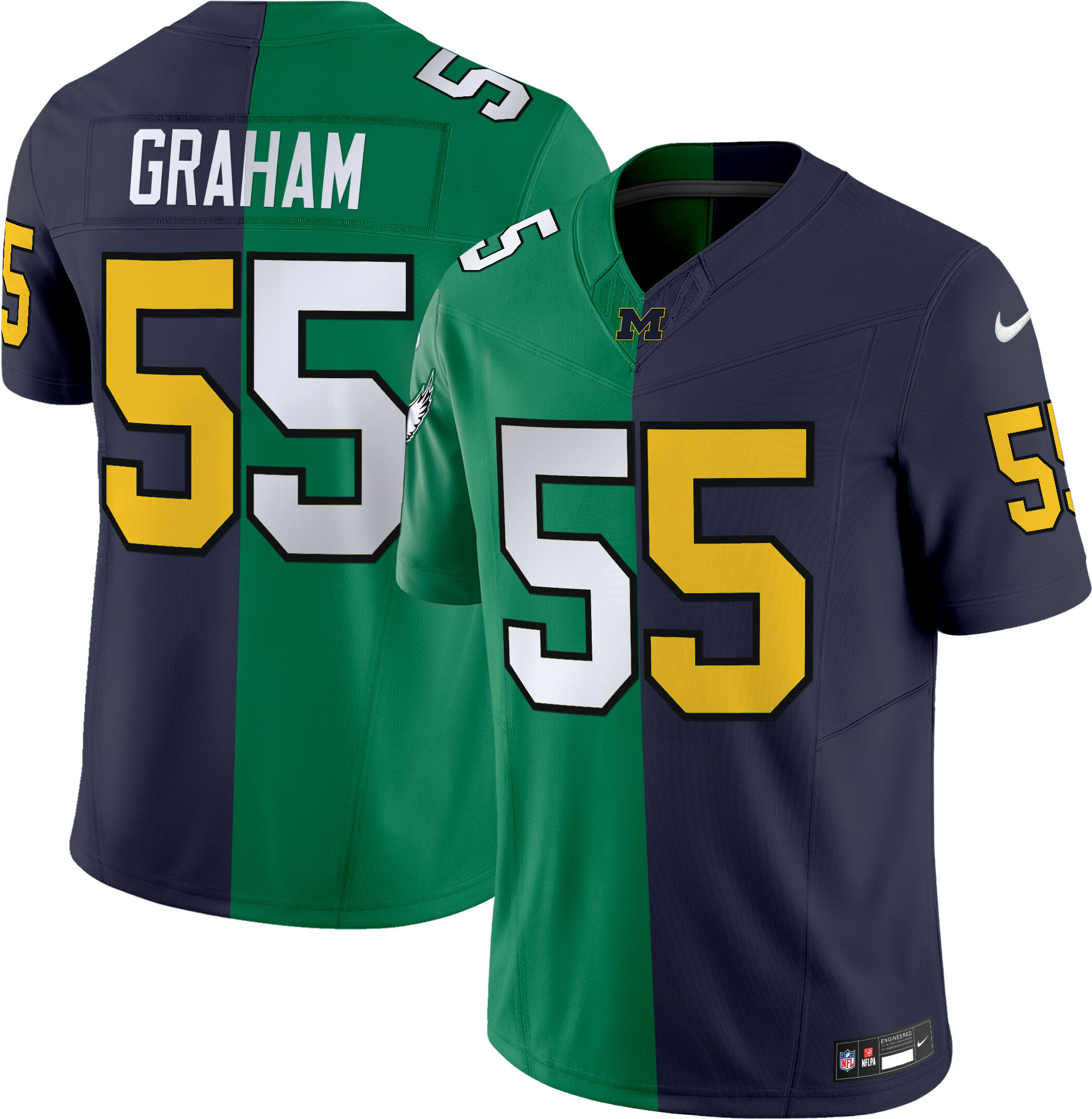 Men's Brandon Graham Split Philadelphia Eagles & College Football Vapor Limited Jersey - All Stitched