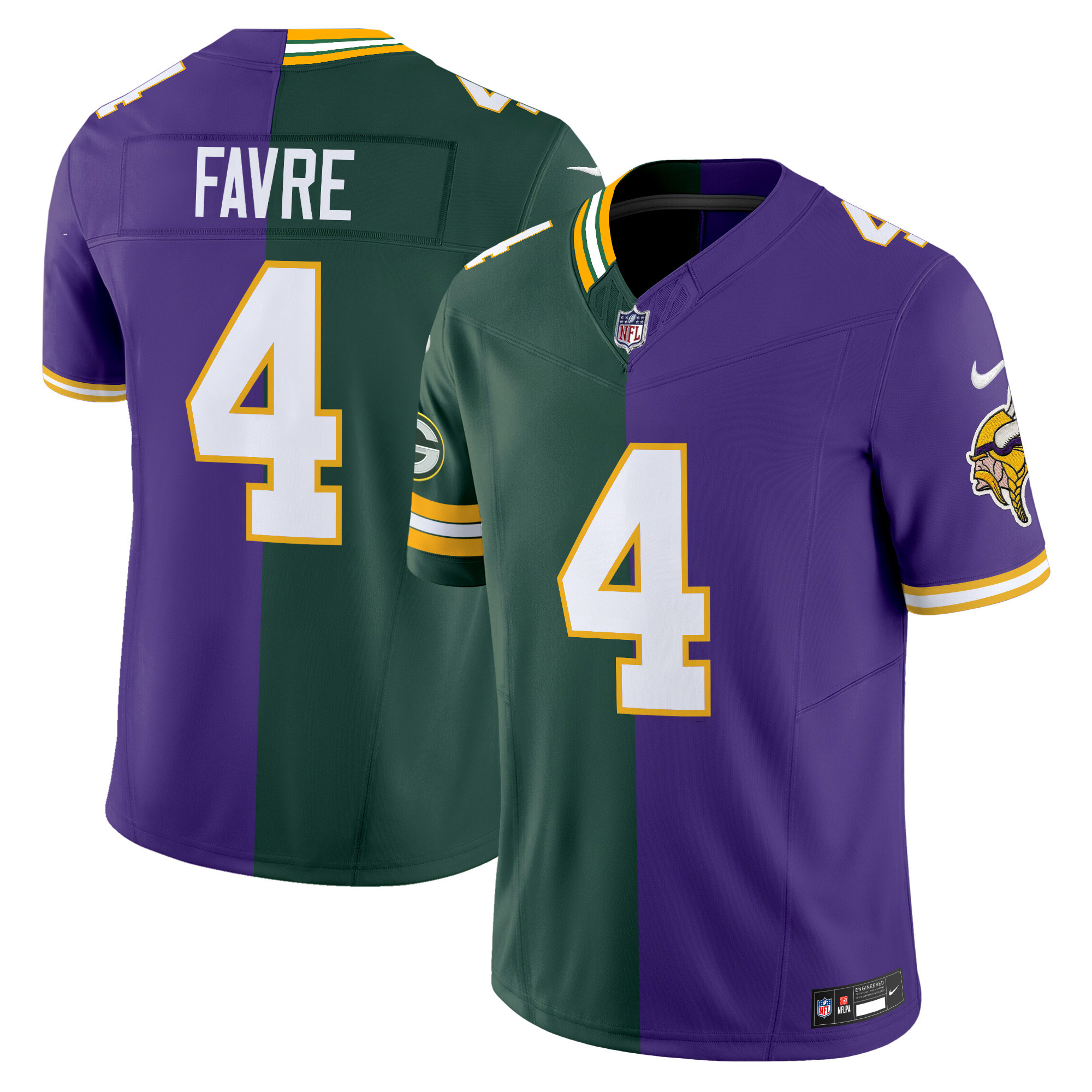 Men's Brett Favre Green Bay Packers Split Vapor Limited Packers - Vikings Jersey - All Stitched