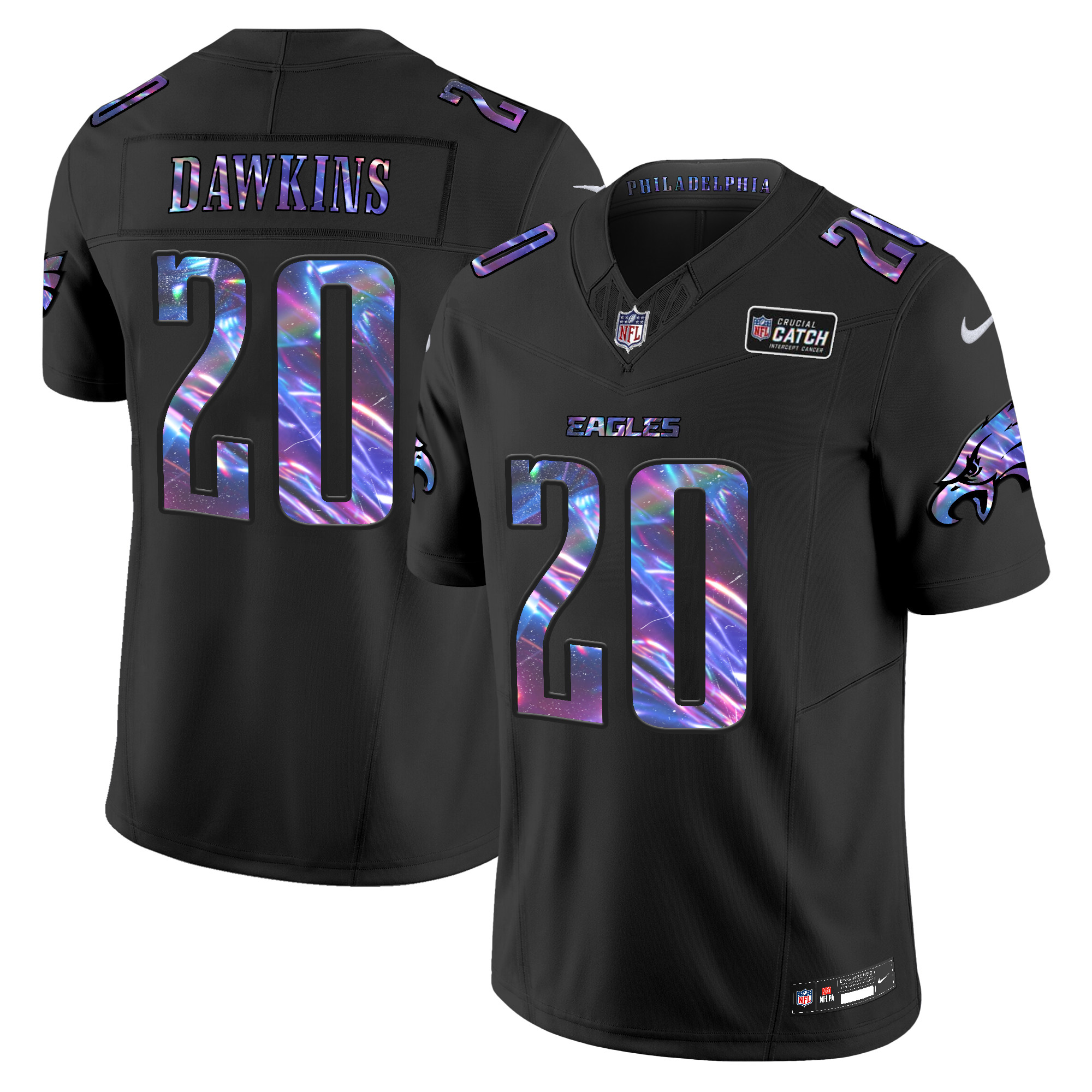 Men's Brian Dawkins Philadelphia Eagles 2024 Crucial Catch Vapor Limited Black Jersey - All Stitched