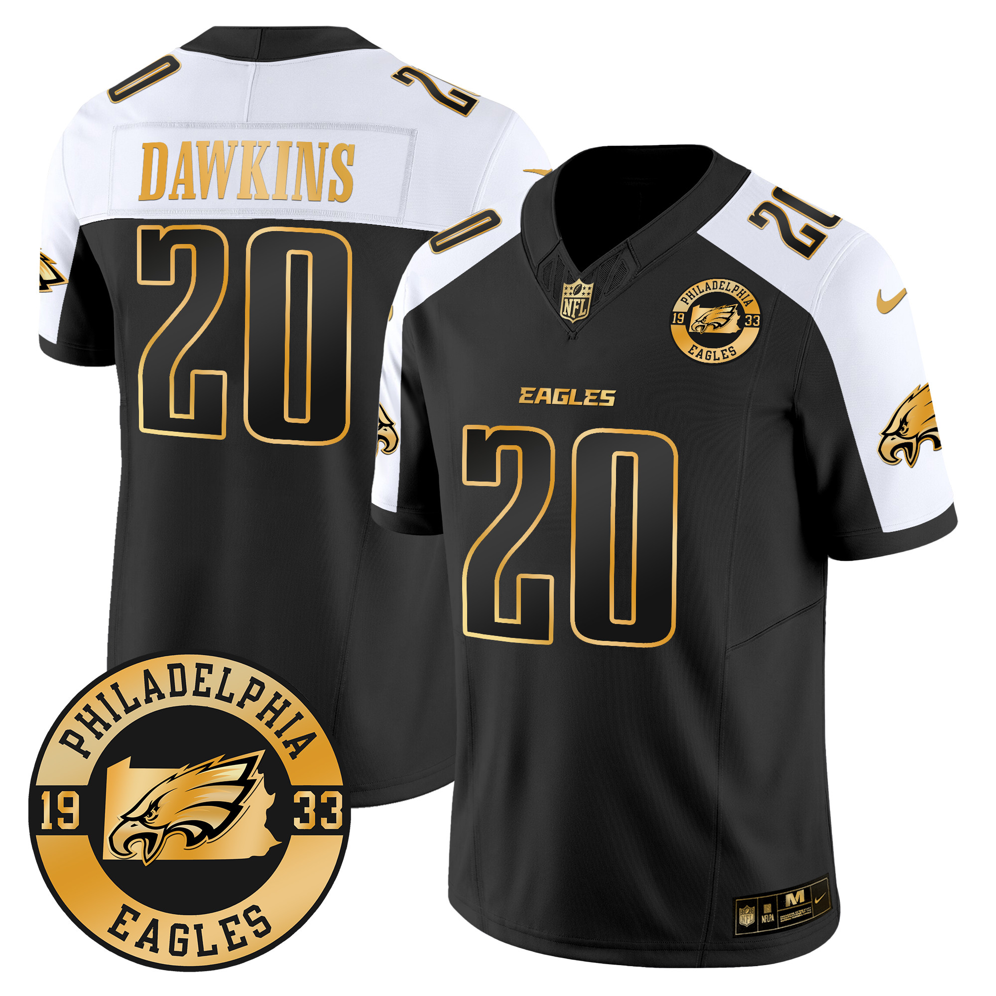 Men's Brian Dawkins Philadelphia Eagles 2024 Gold Vapor Limited Alternate Jersey - All Stitched