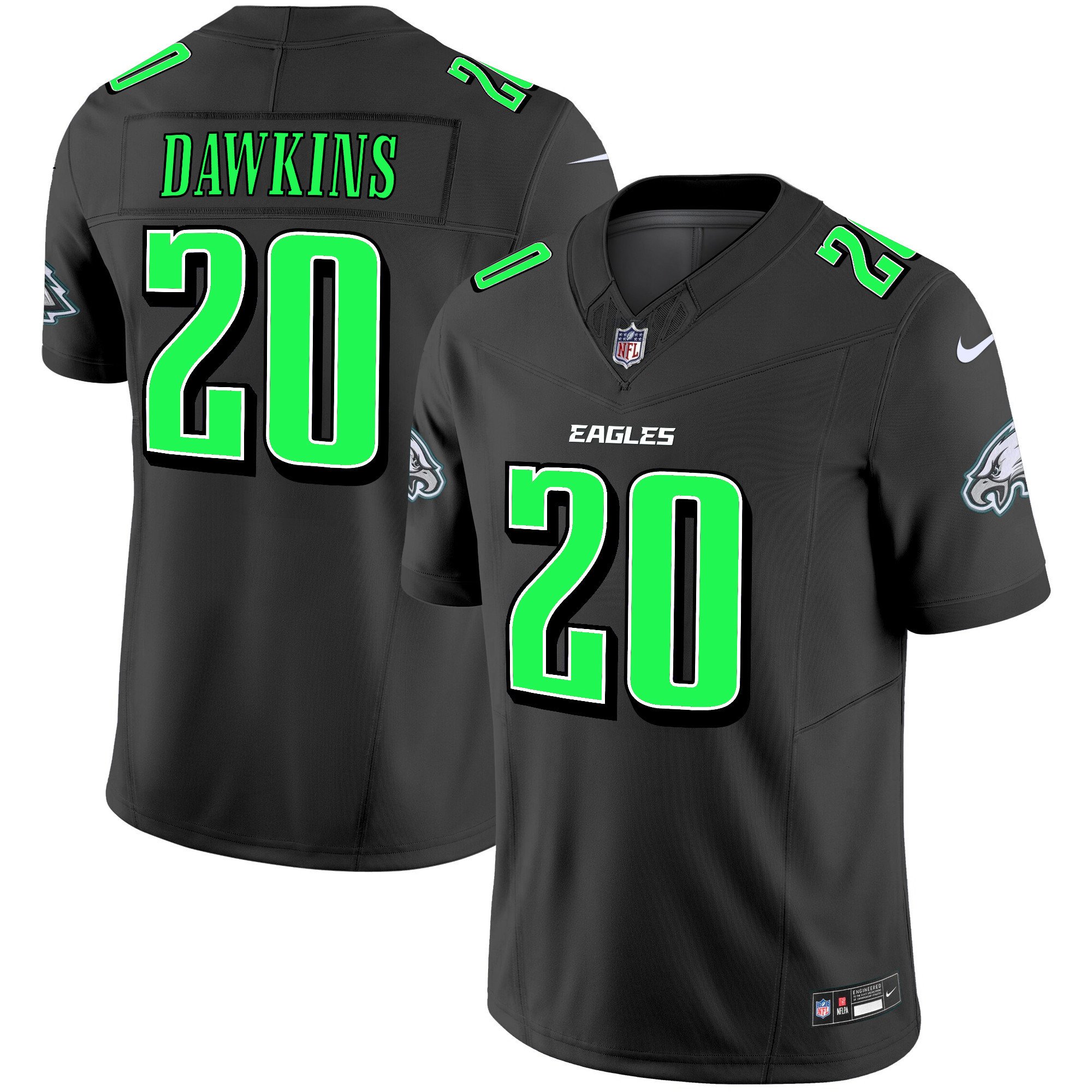 Men's Brian Dawkins Philadelphia Eagles 2024 Practice Vapor Limited Black Jersey - All Stitched