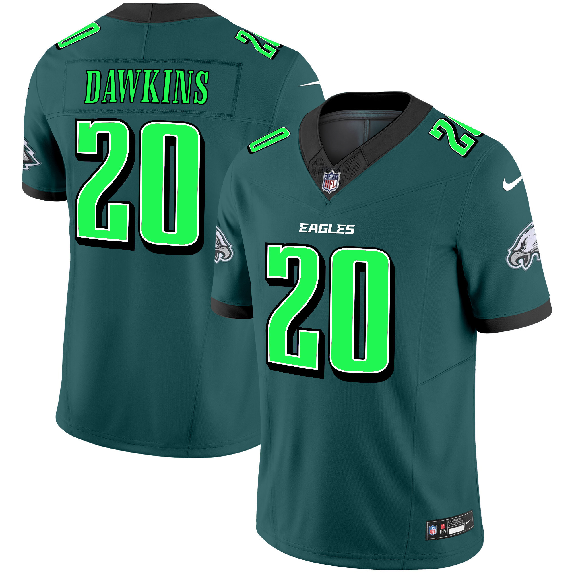 Men's Brian Dawkins Philadelphia Eagles 2024 Practice Vapor Limited Midnight Green Jersey - All Stitched