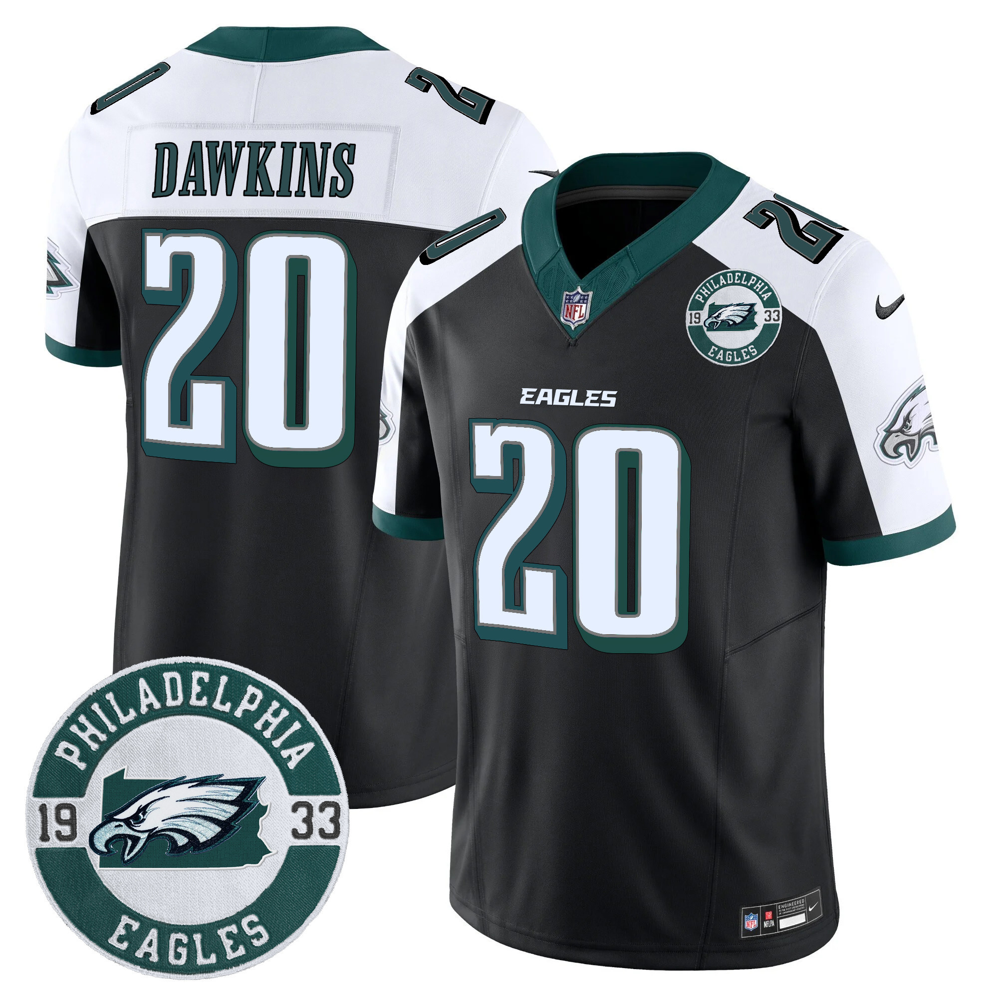 Men's Brian Dawkins Philadelphia Eagles 2024 Vapor Limited Black Alternate Jersey - All Stitched