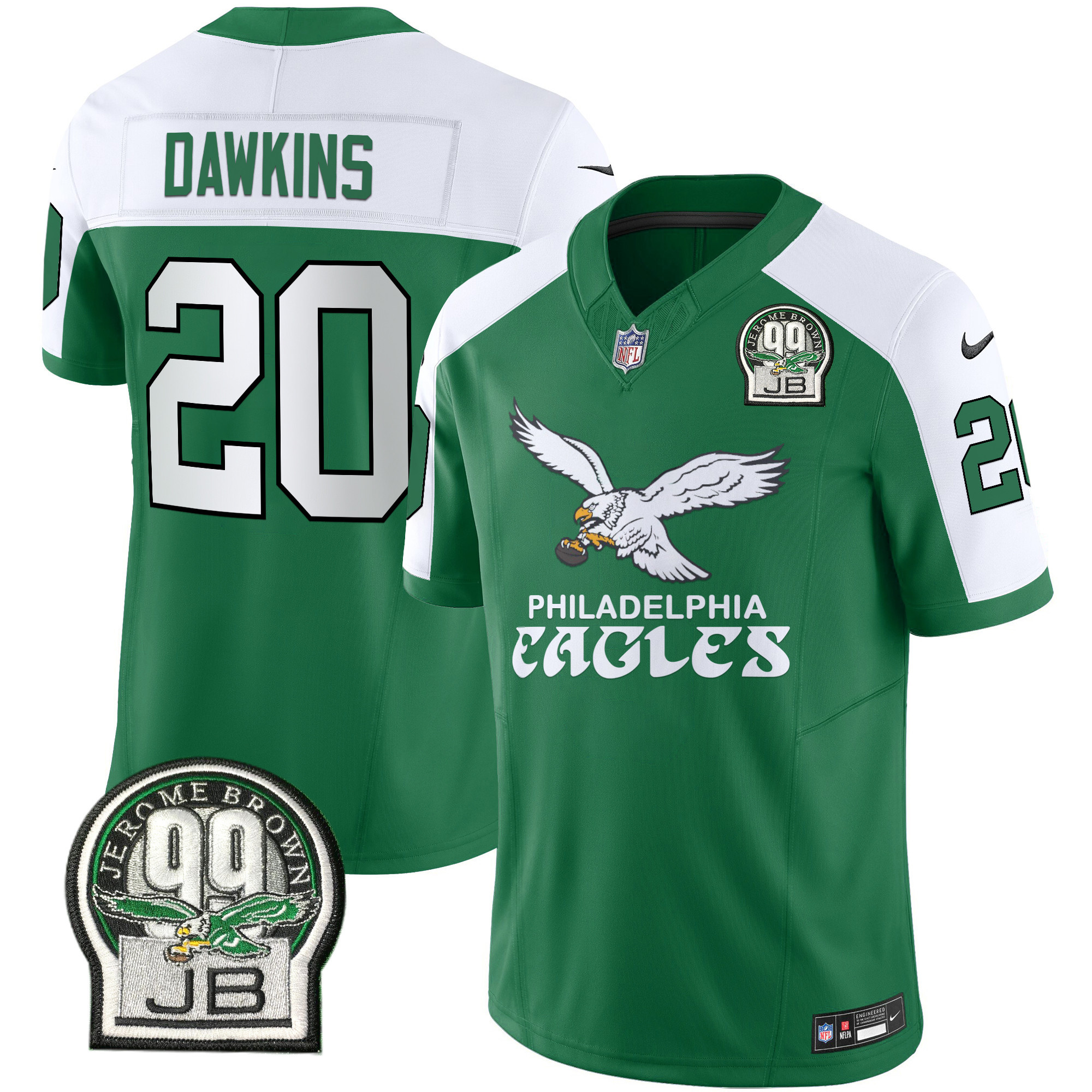 Men's Brian Dawkins Philadelphia Eagles Kelly Green Vapor Limited Kelly Alternate Jersey V5 - All Stitched