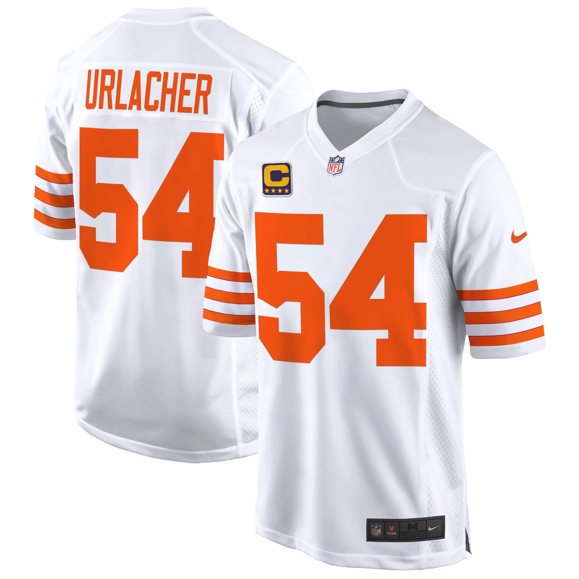 Men's Brian Urlacher Chicago Bears Throwback Game White Jersey - All Stitched