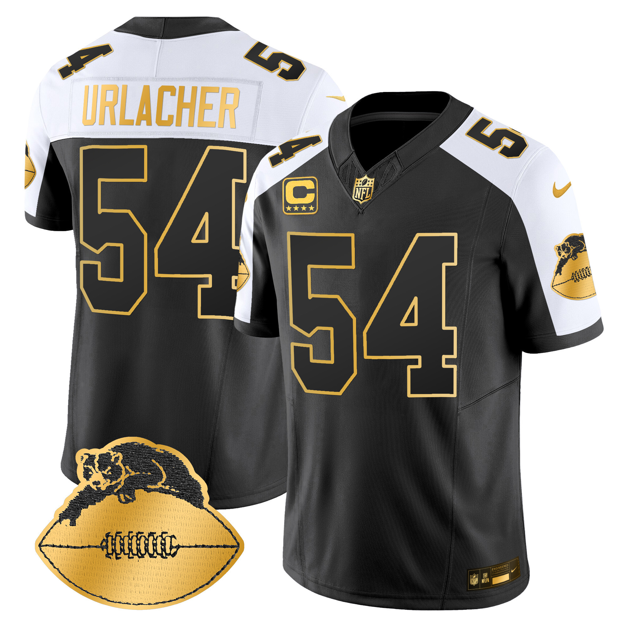 Men's Brian Urlacher Chicago Bears Throwback Gold Vapor Limited Alternate Jersey - All Stitched