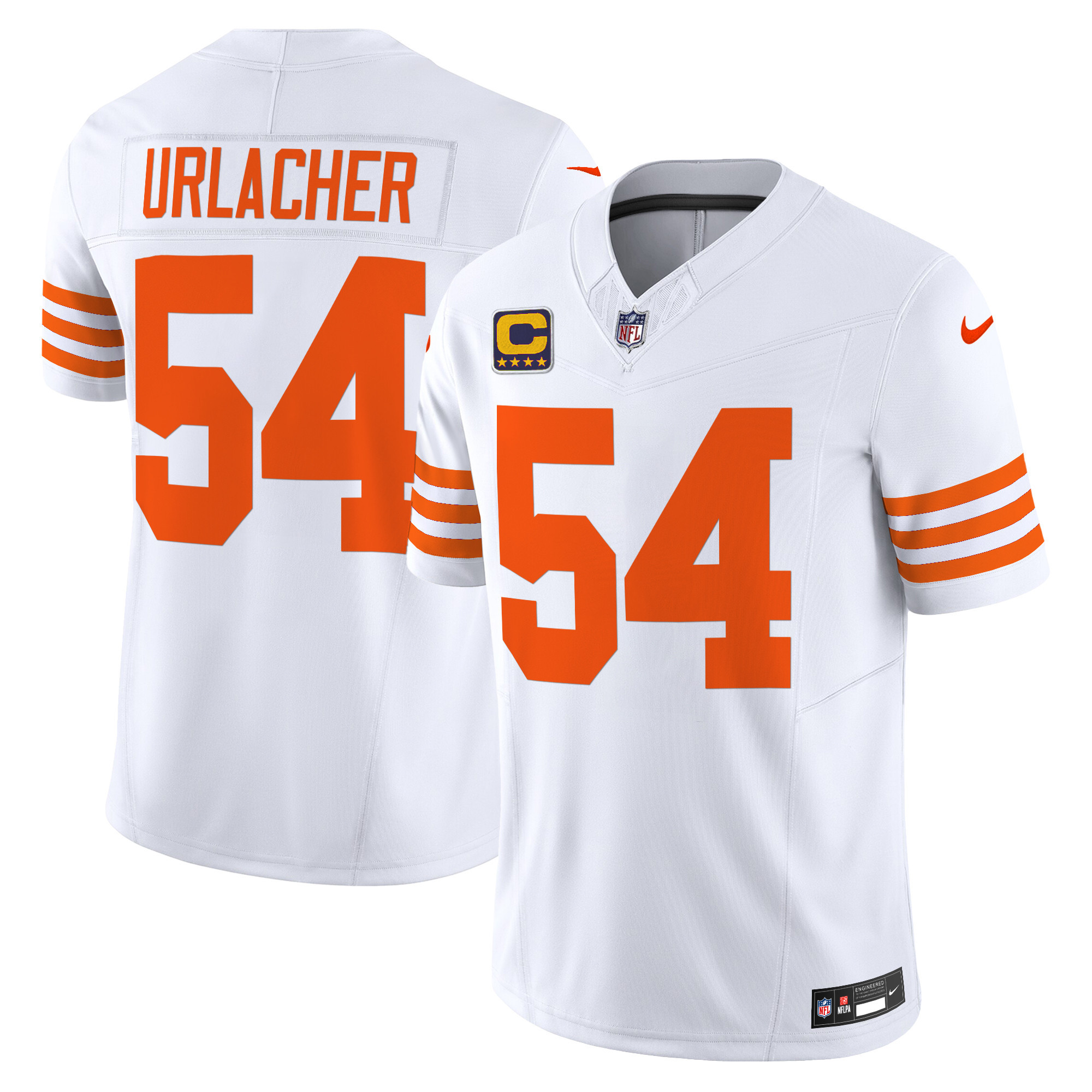 Men's Brian Urlacher Chicago Bears Throwback Vapor Limited White Jersey - All Stitched