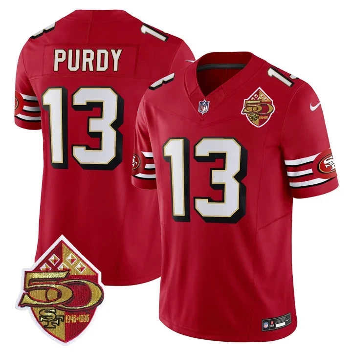 Men's Brock Purdy San Francisco 49ers 1996 Throwback Scarlet Jersey - All Stitched