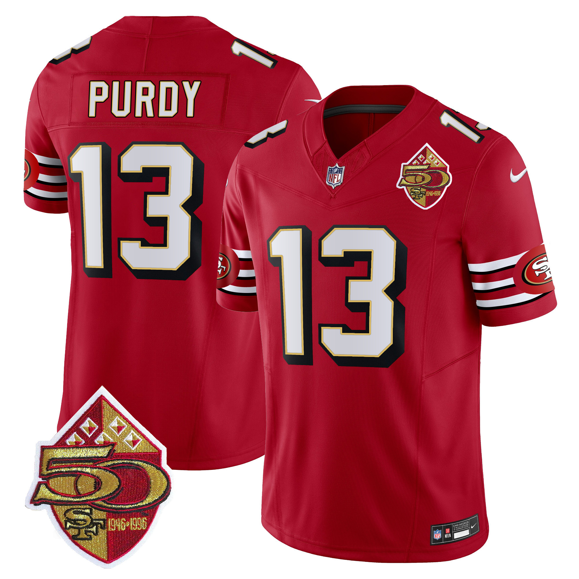 Men's Brock Purdy San Francisco 49ers 1996 Throwback Vapor Limited Red Jersey - All Stitched