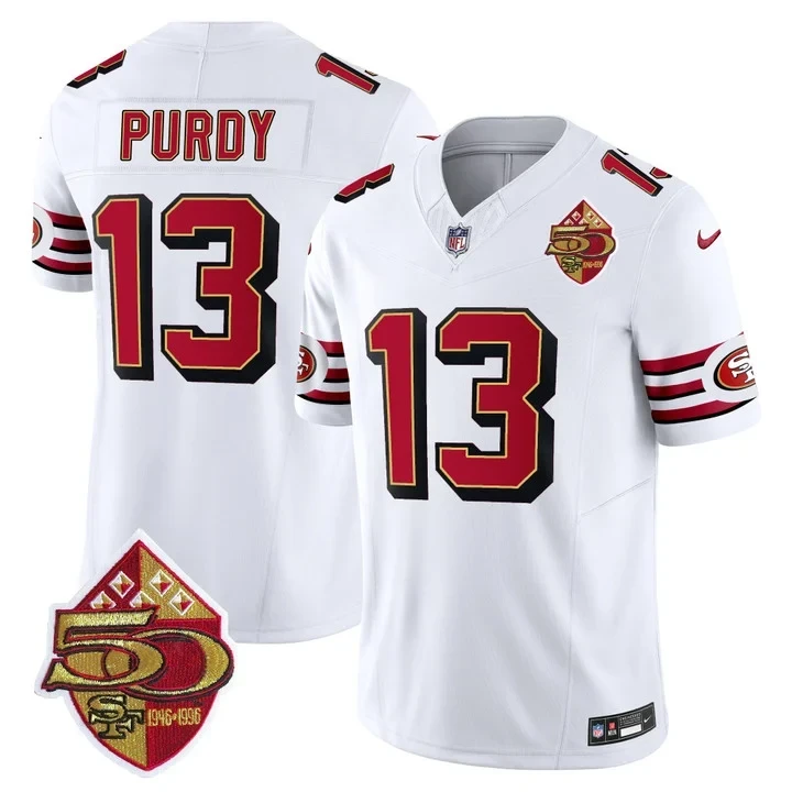 Men's Brock Purdy San Francisco 49ers 1996 Throwback White White Jersey - All Stitched