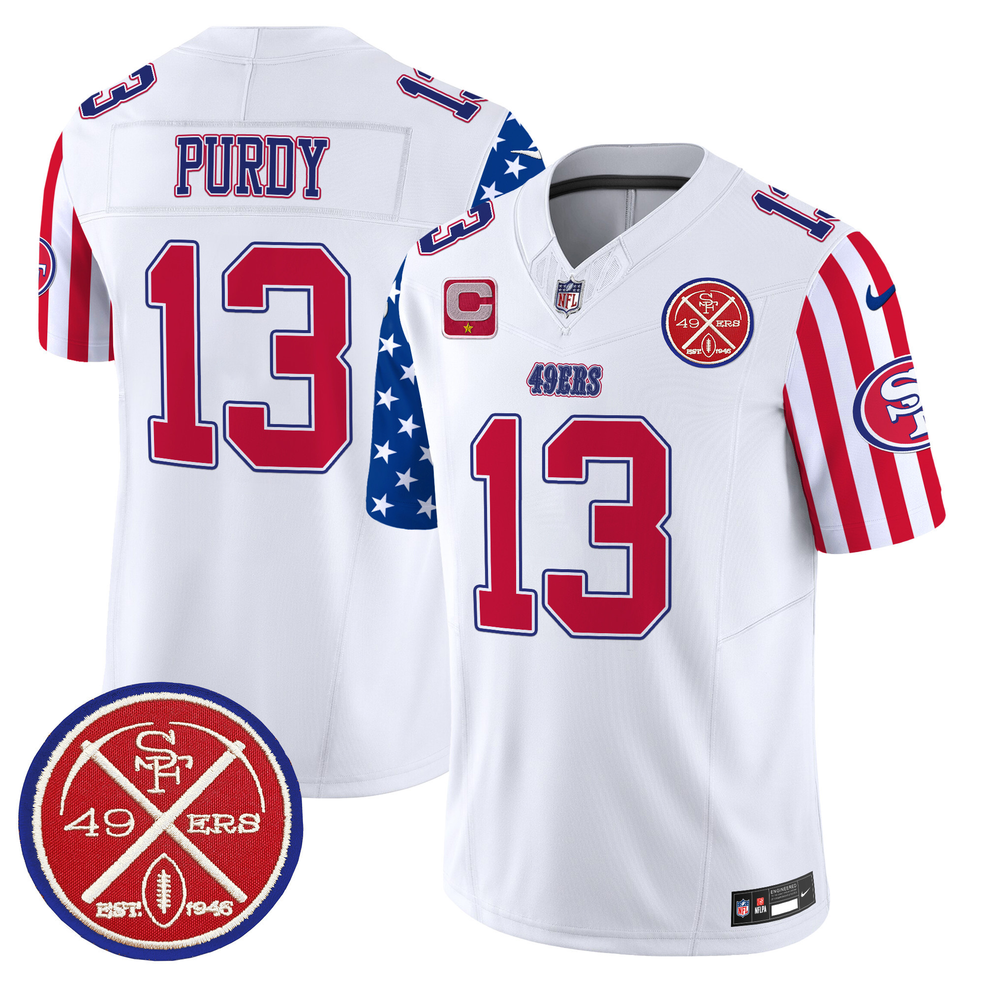 Men's Brock Purdy San Francisco 49ers American Style Vapor Limited White Jersey - All Stitched