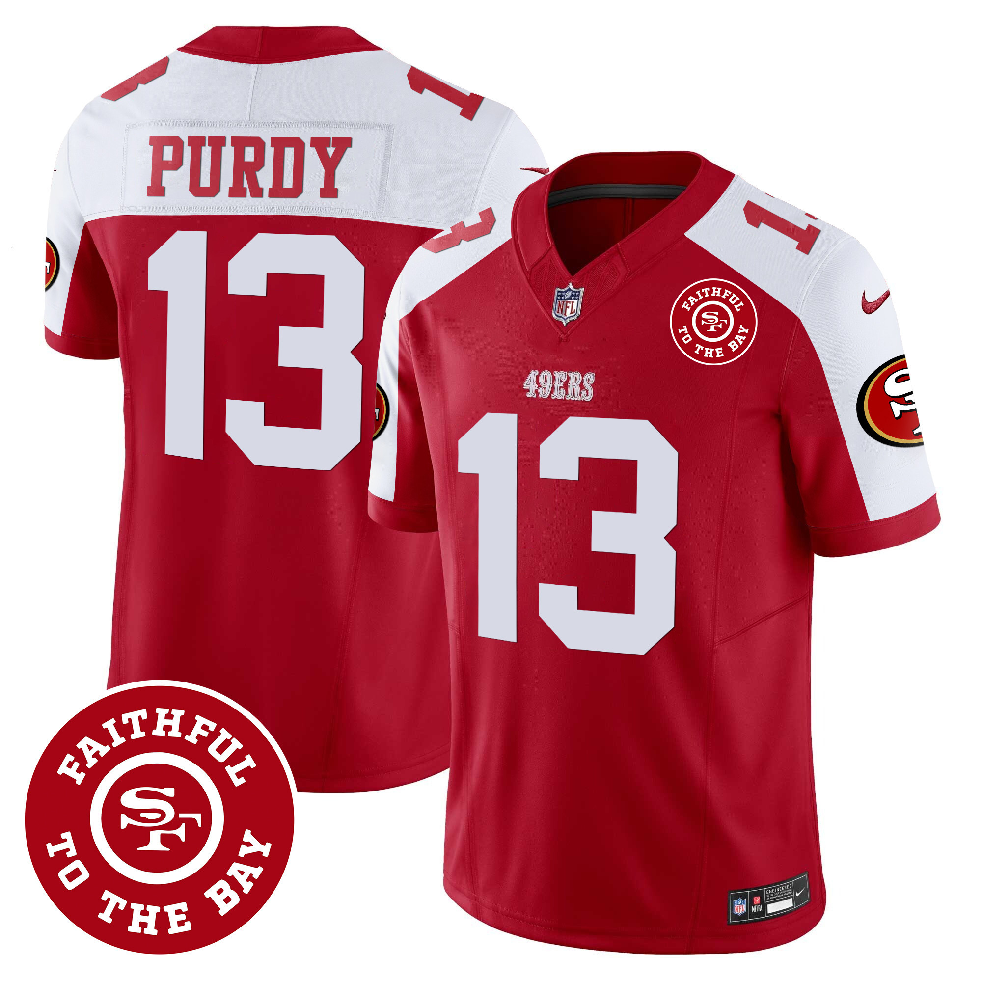 Men's Brock Purdy San Francisco 49ers Faithful To The Bay Patch Vapor Alternate Jersey - All Stitched