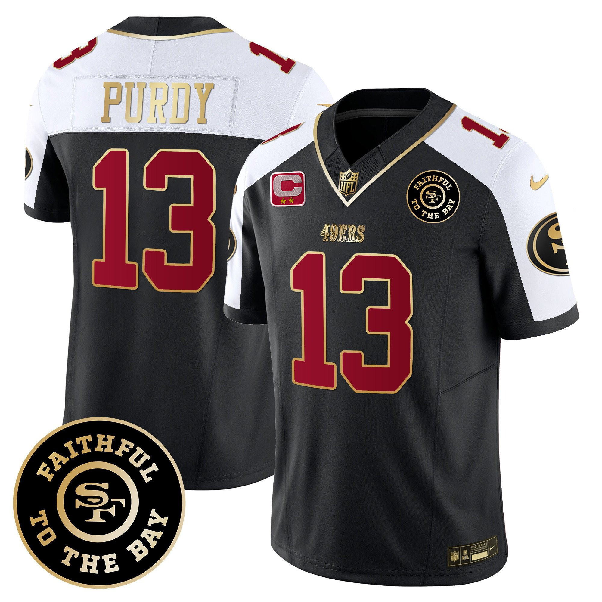 Men's Brock Purdy San Francisco 49ers Faithful To The Bay Patch Vapor Limited Black Alternate Jersey - All Stitched