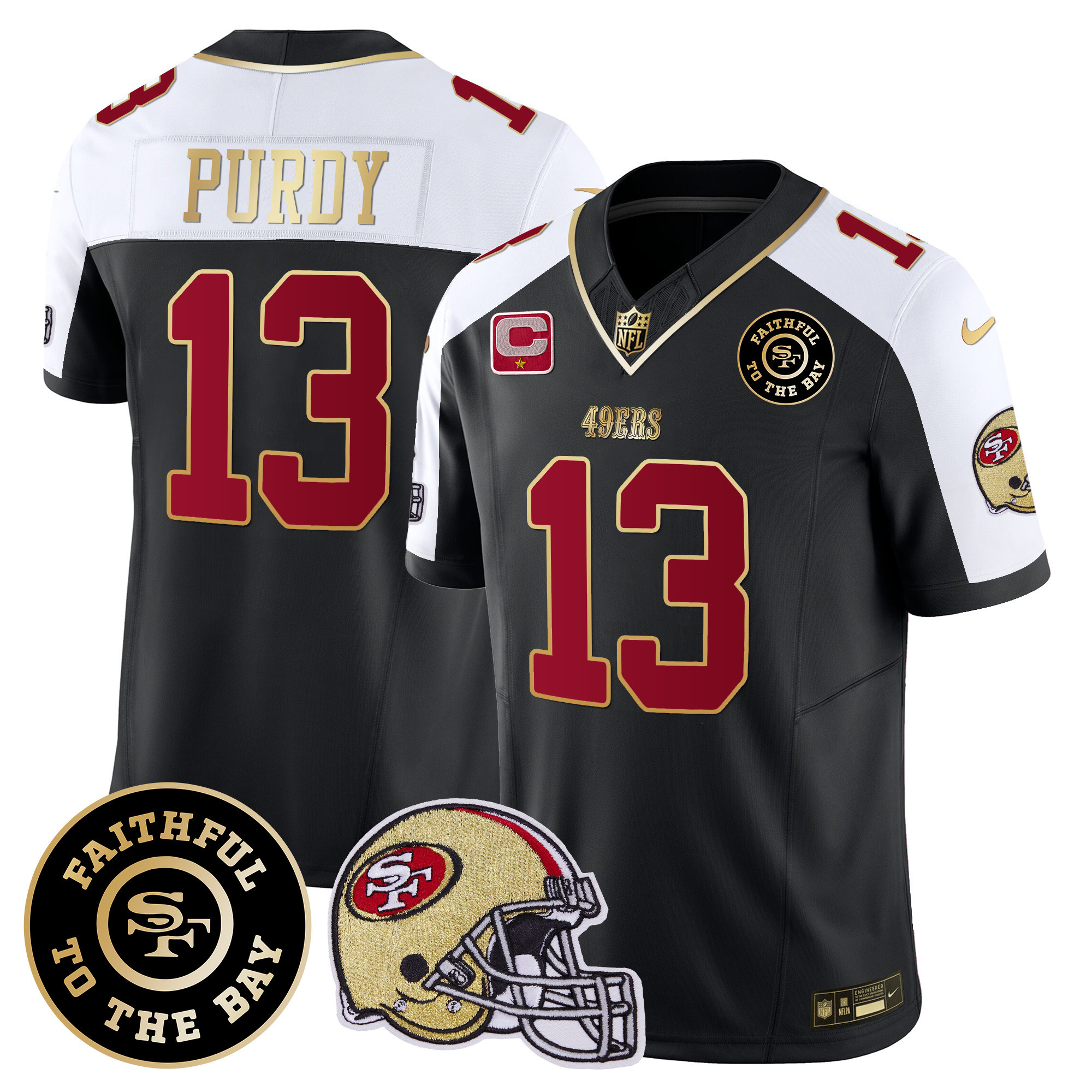 Men's Brock Purdy San Francisco 49ers Faithful To The Bay Patch Vapor Limited Black Alternate Jersey V5 - All Stitched