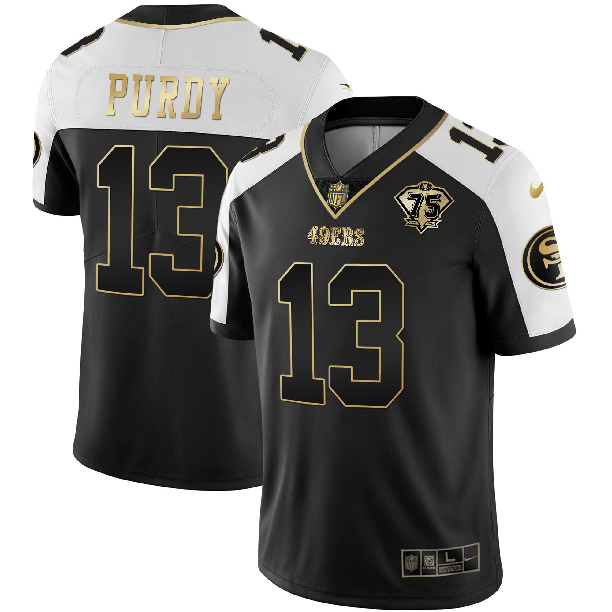 Men's Brock Purdy San Francisco 49ers Game Black Alternate Jersey - All Stitched