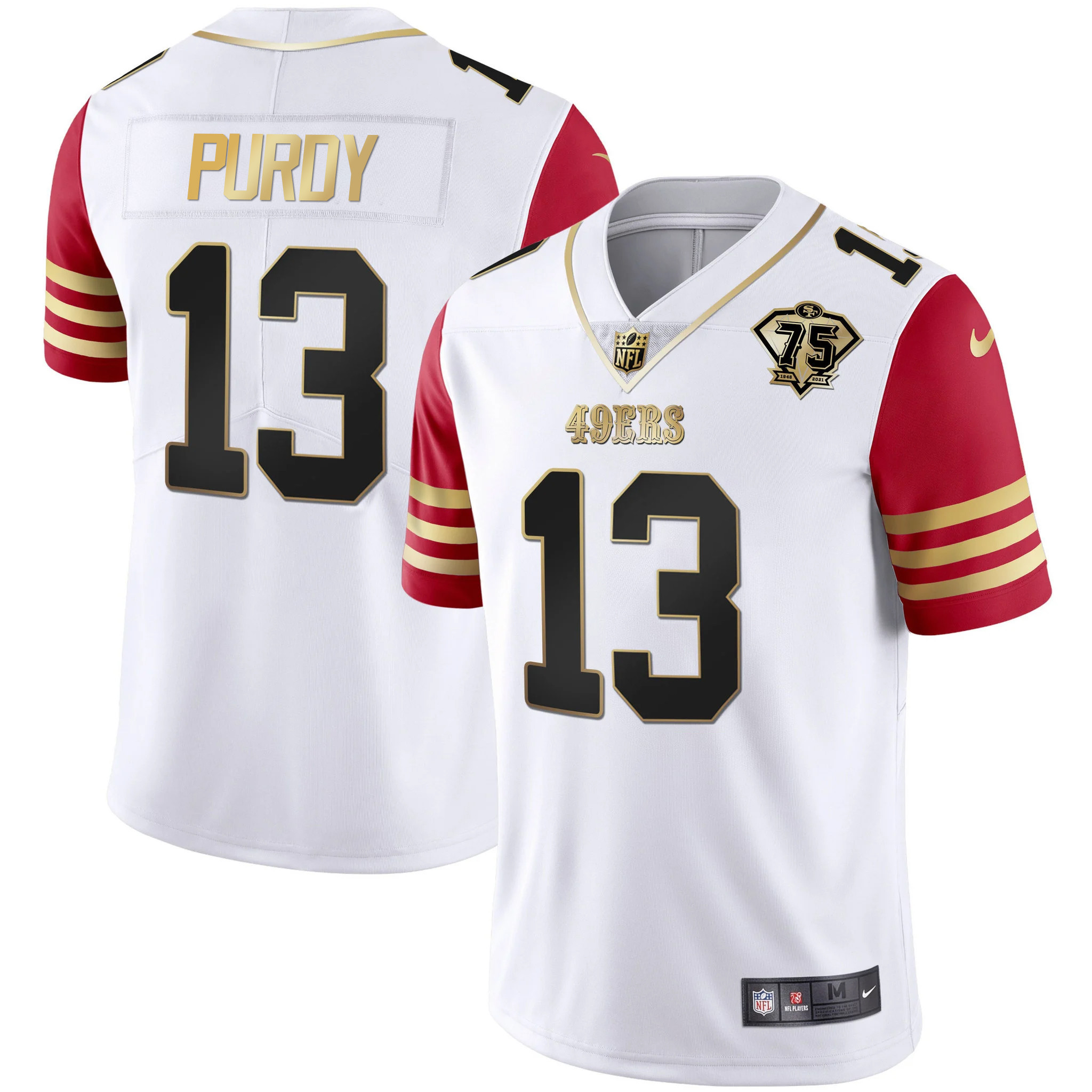 Men's Brock Purdy San Francisco 49ers Game Red Sleeve Jersey - All Stitched