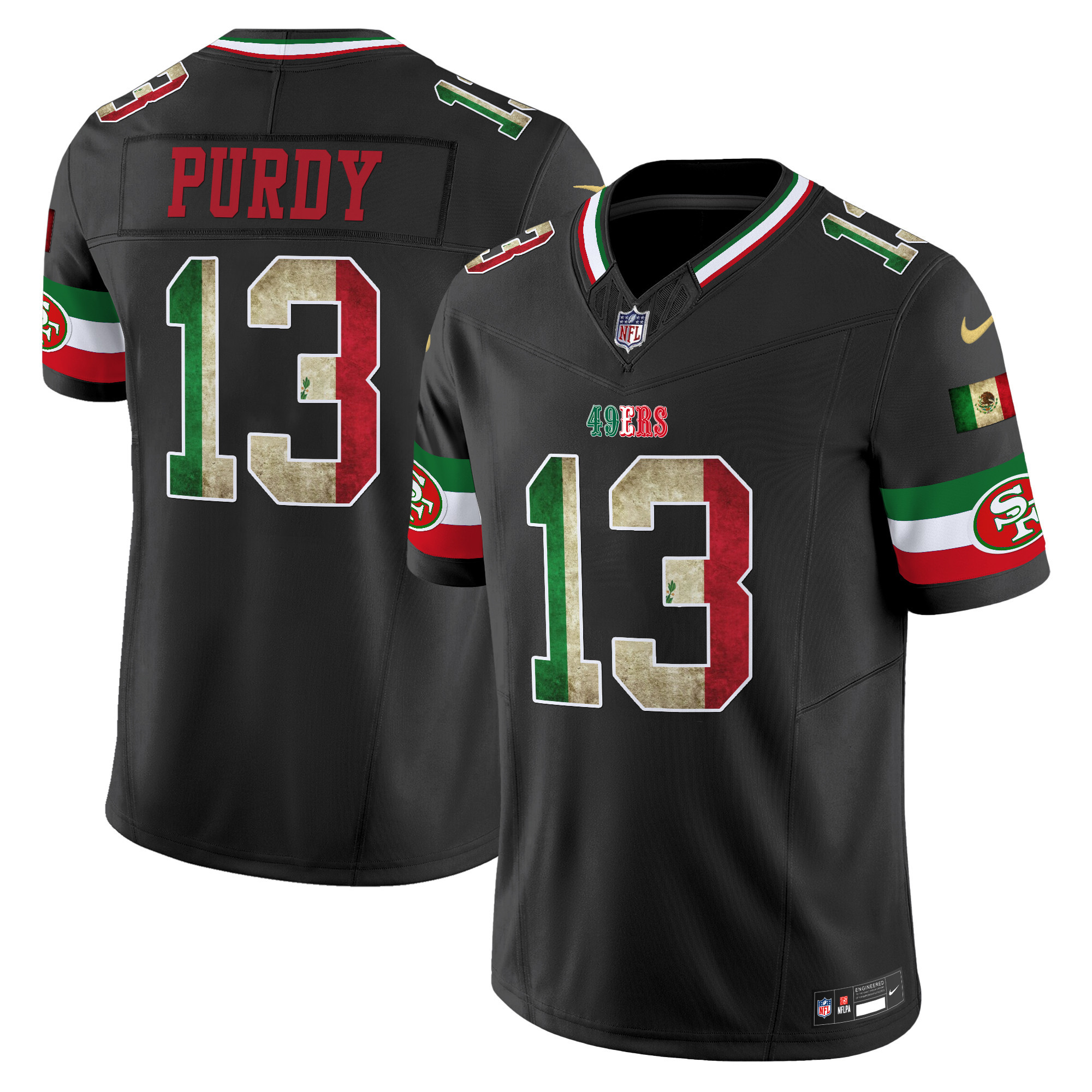 Men's Brock Purdy San Francisco 49ers Mexico Vapor Limited Black Jersey - All Stitched