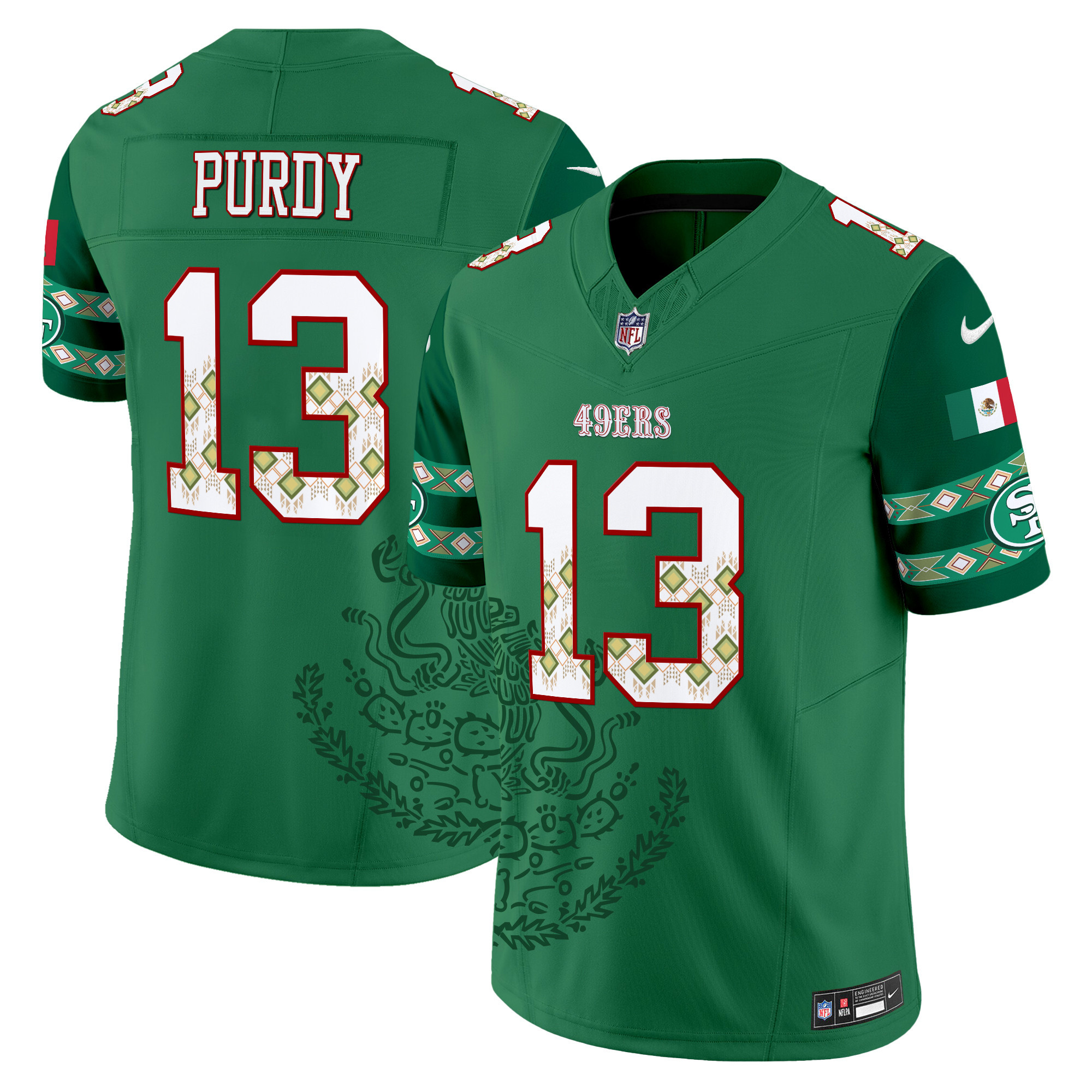 Men's Brock Purdy San Francisco 49ers Mexico Vapor Limited Green Jersey - Printed
