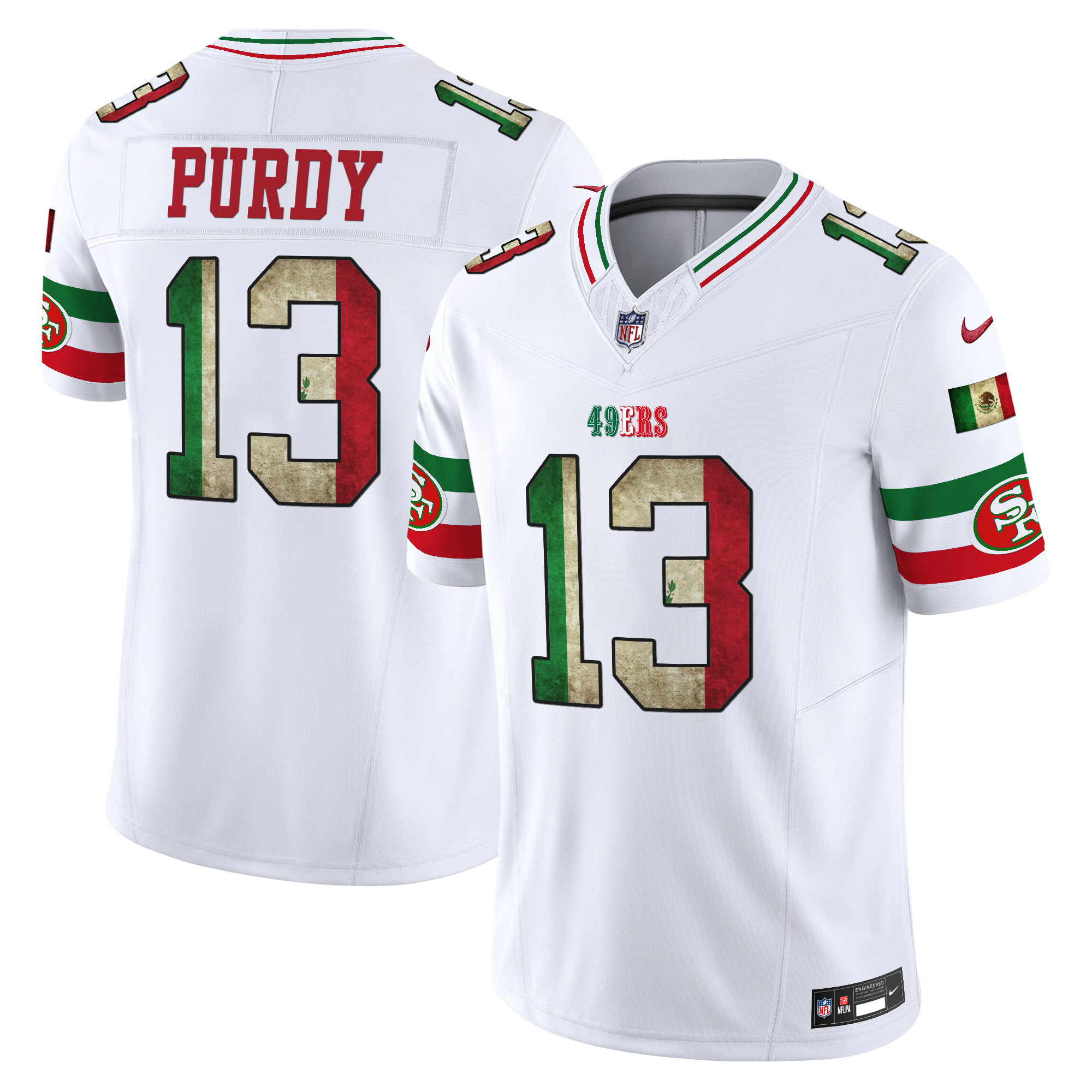 Men's Brock Purdy San Francisco 49ers Mexico Vapor Limited White Jersey - All Stitched