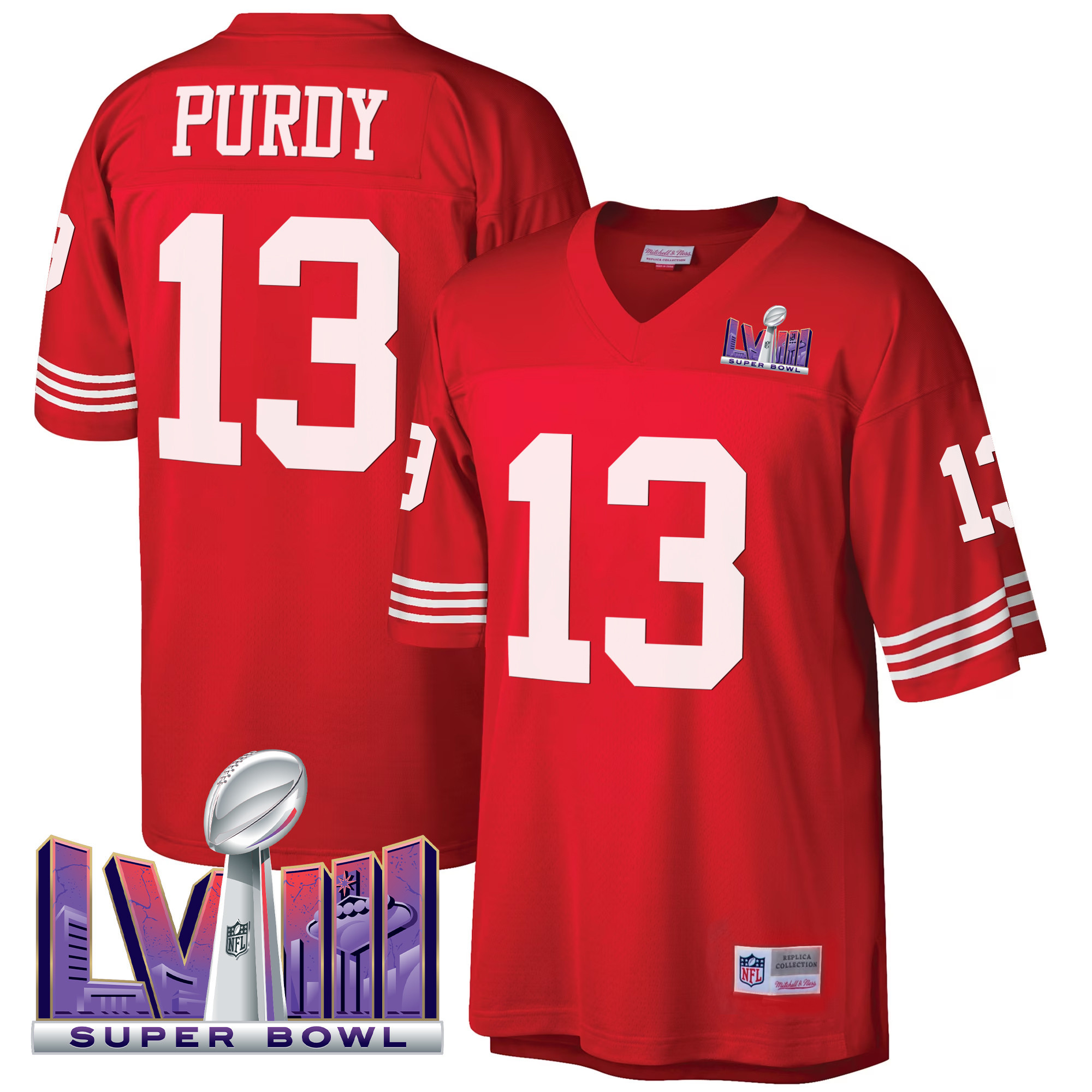 Men's Brock Purdy San Francisco 49ers Super Bowl LVIII 1990 Big & Tall Red Jersey - All Stitched
