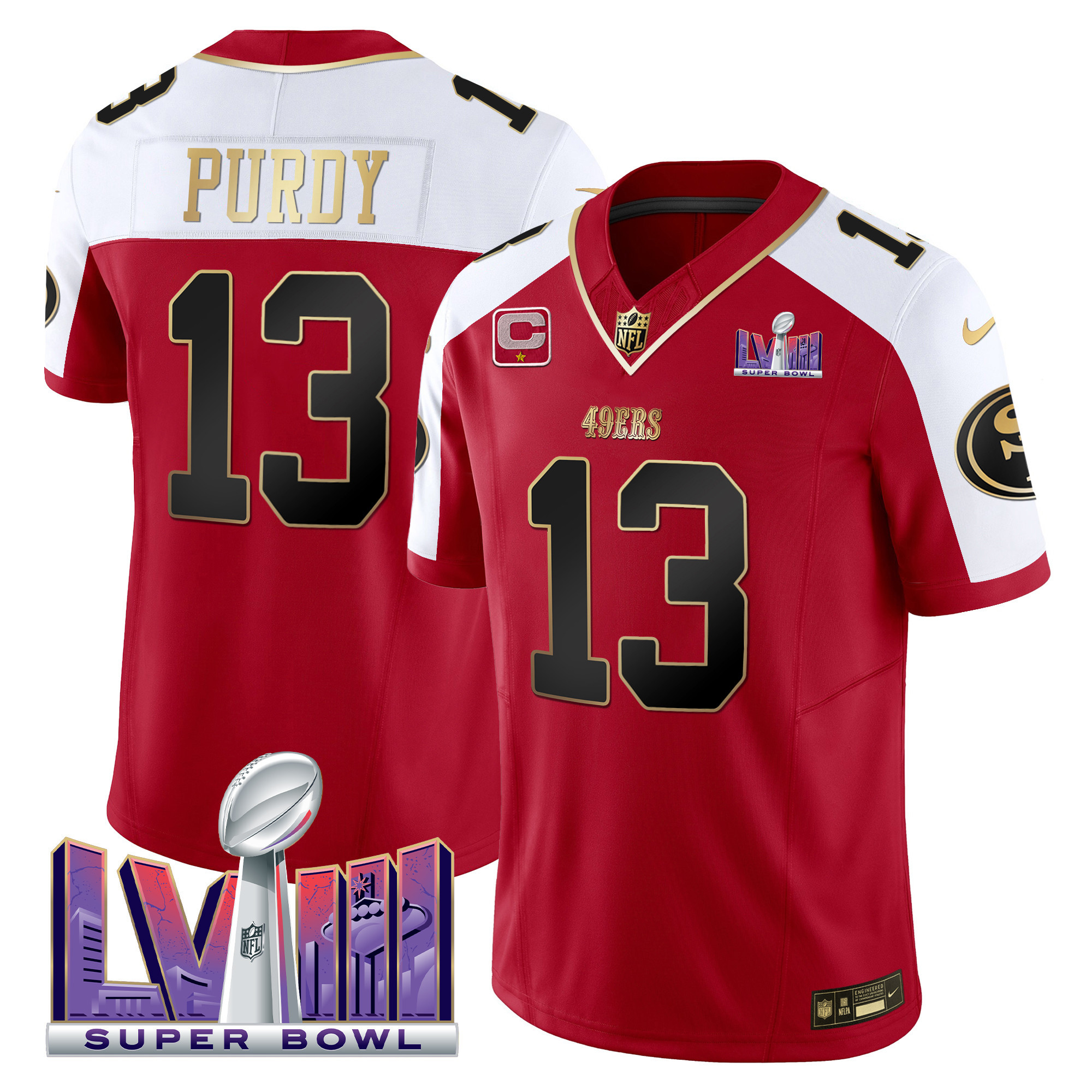Men's Brock Purdy San Francisco 49ers Super Bowl LVIII Patch Vapor Alternate Jersey - All Stitched