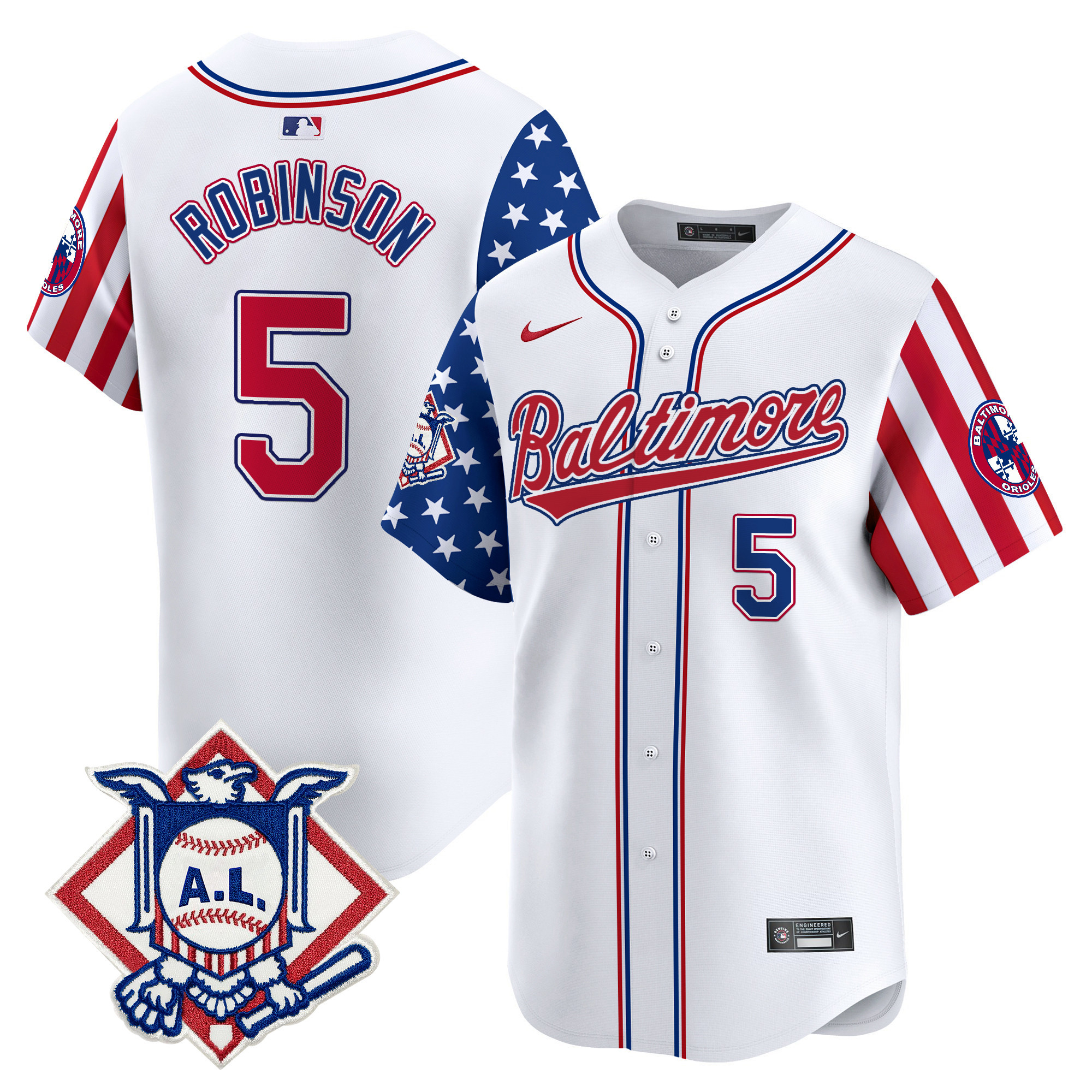 Men's Brooks Robinson Baltimore Orioles 2024 Fourth of July Vapor Premier Limited White Limited Jersey - All Stitched