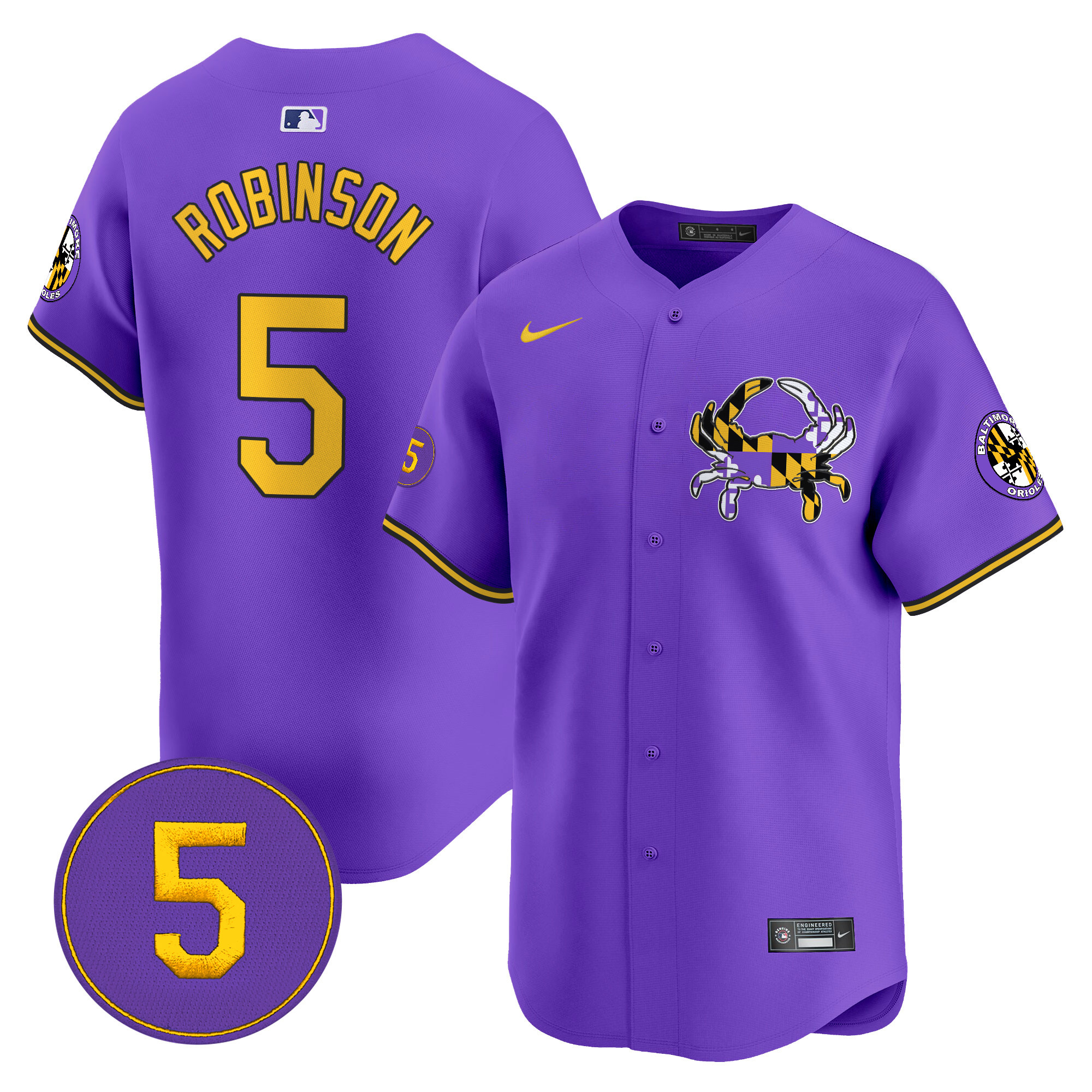 Men's Brooks Robinson Baltimore Orioles Purple Vapor Premier Limited Purple Jersey - All Stitched