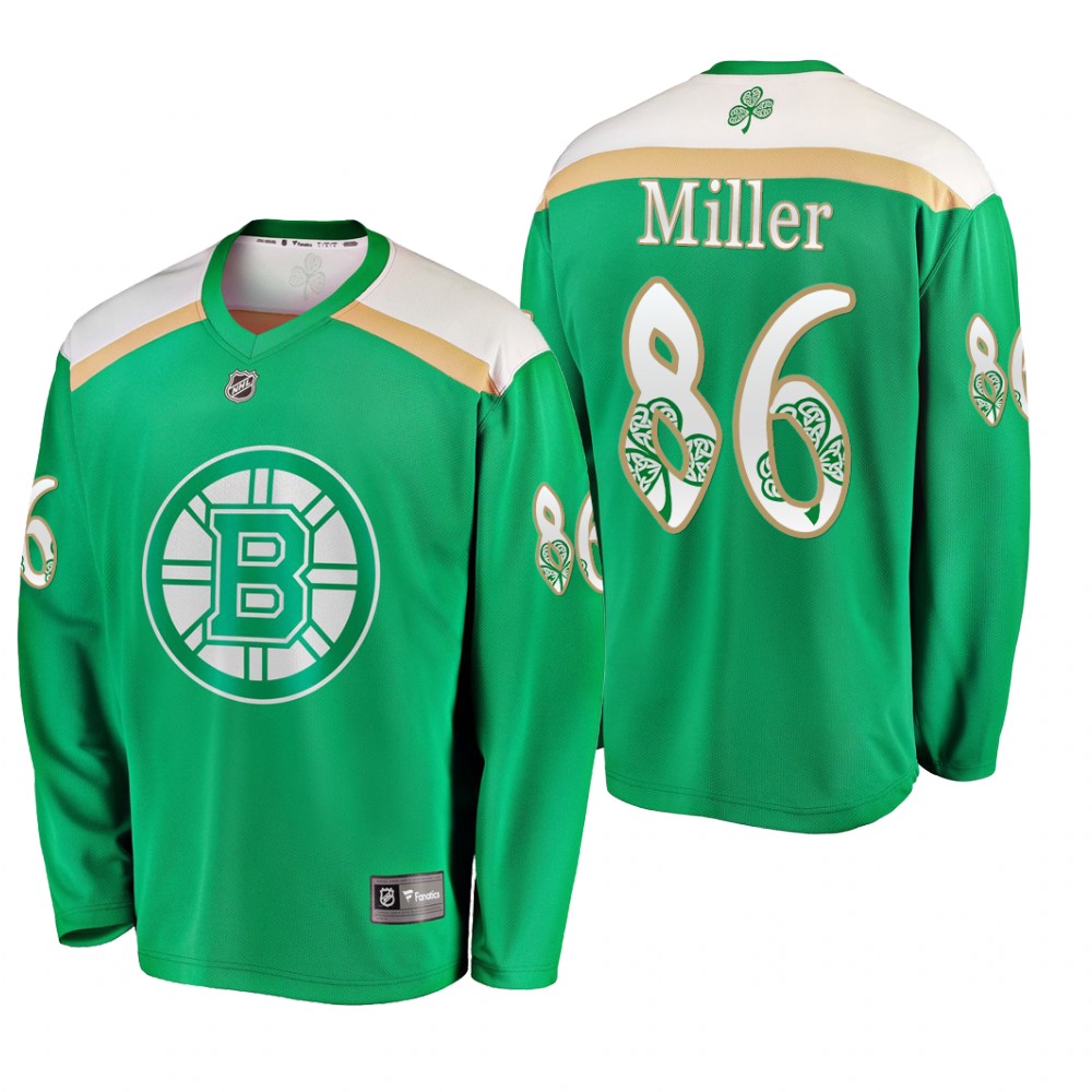 Men's Bruins Kevan Miller #86 2019 St. Patrick's Day Green Fanatics Branded Jersey