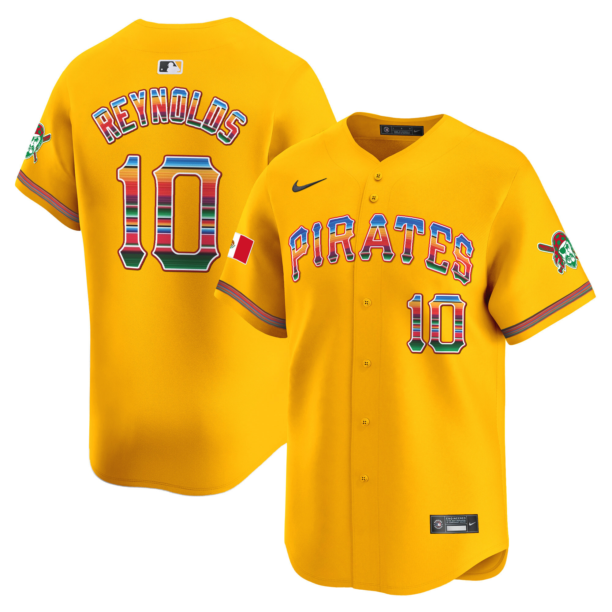 Men's Bryan Reynolds Pittsburgh Pirates Mexico Vapor Premier Limited Gold Jersey - All Stitched