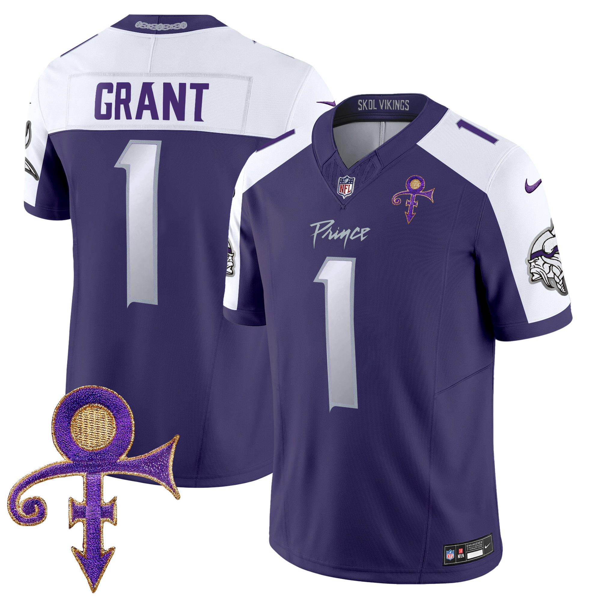 Men's Bud Grant Minnesota Vikings 2024 Prince Vapor Limited Purple Alternate Jersey - All Stitched