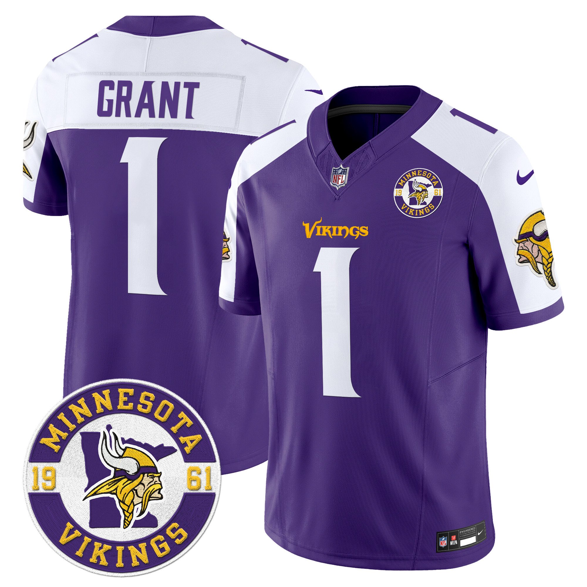 Men's Bud Grant Minnesota Vikings 2024 Vapor Limited Purple Alternate Jersey - All Stitched