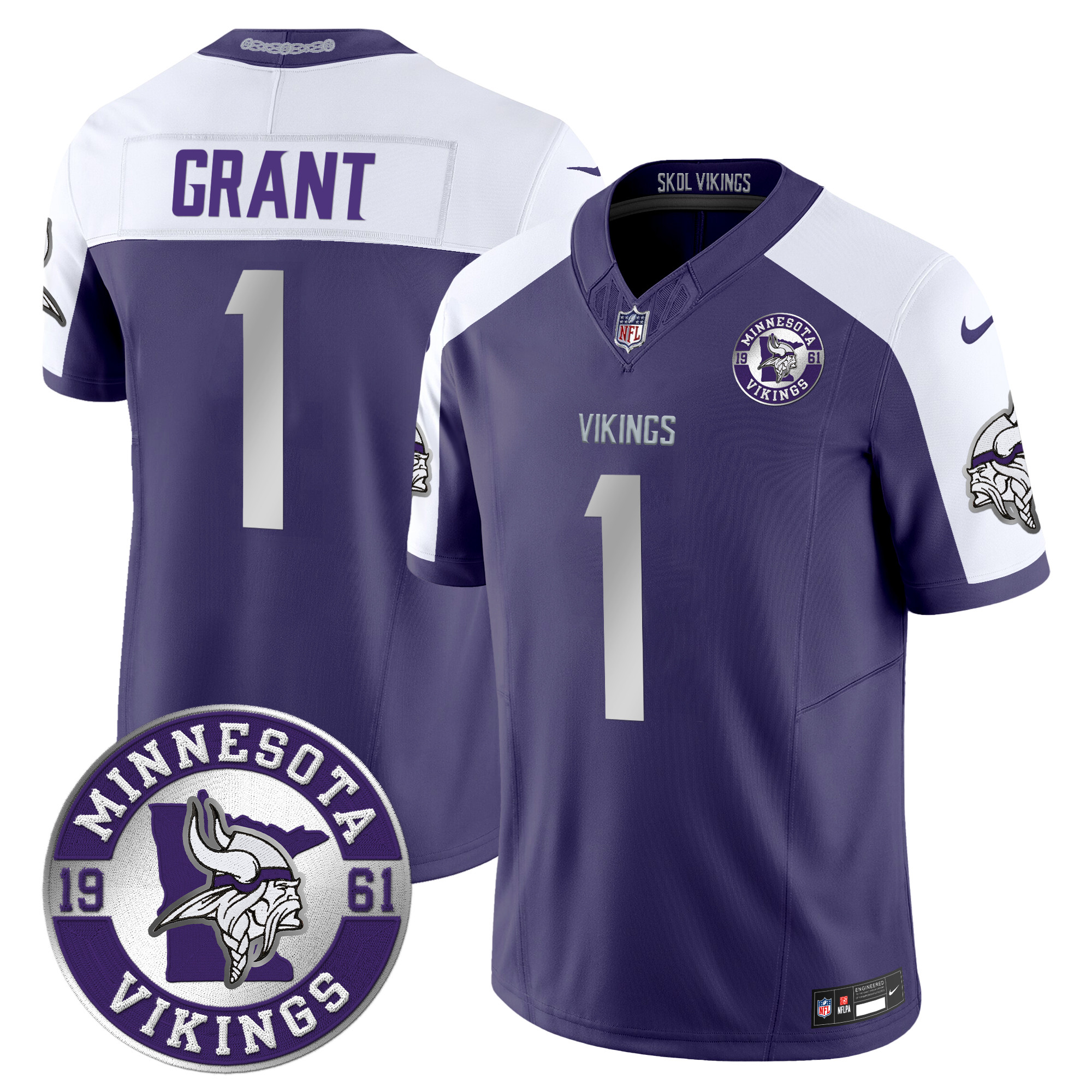 Men's Bud Grant Minnesota Vikings 2024 Vapor Limited Purple Alternate Jersey - All Stitched