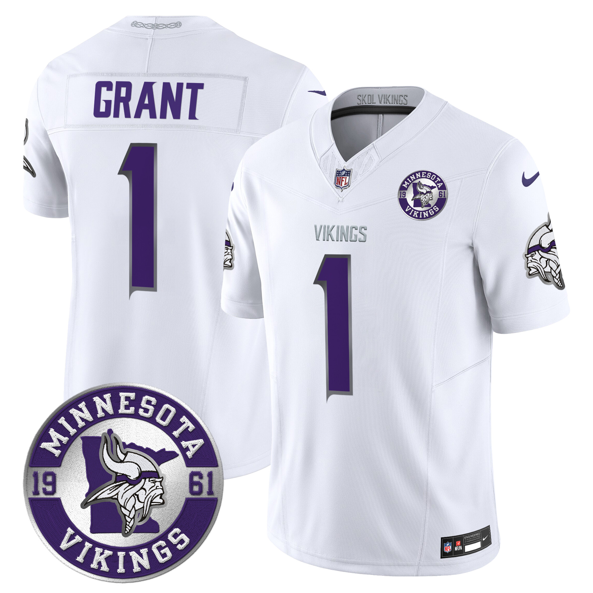 Men's Bud Grant Minnesota Vikings 2024 Vapor Limited White Limited Jersey - All Stitched