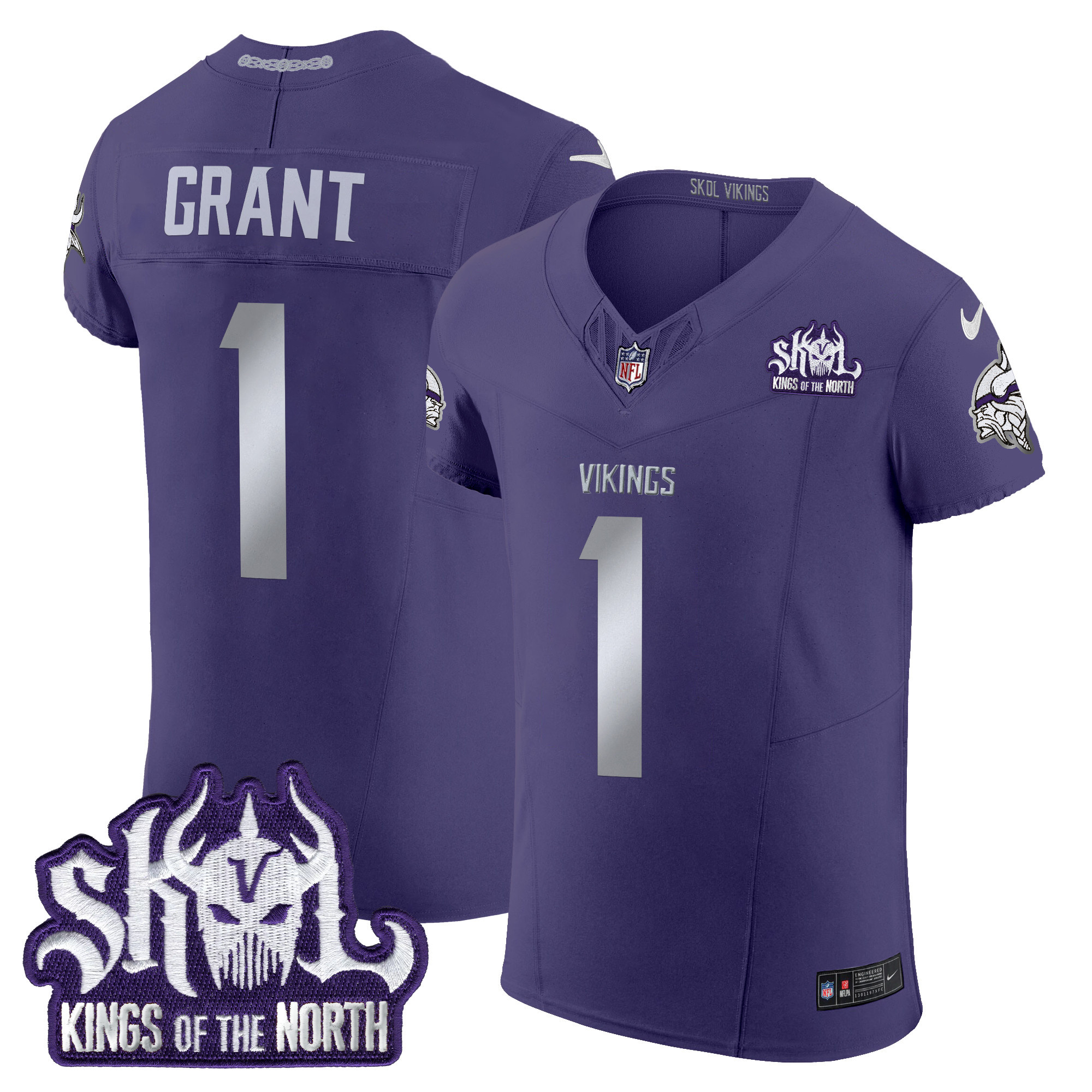 Men's Bud Grant Minnesota Vikings 2024 Winter Warrior Skol Patch Vapor Elite Purple Jersey - All Stitched