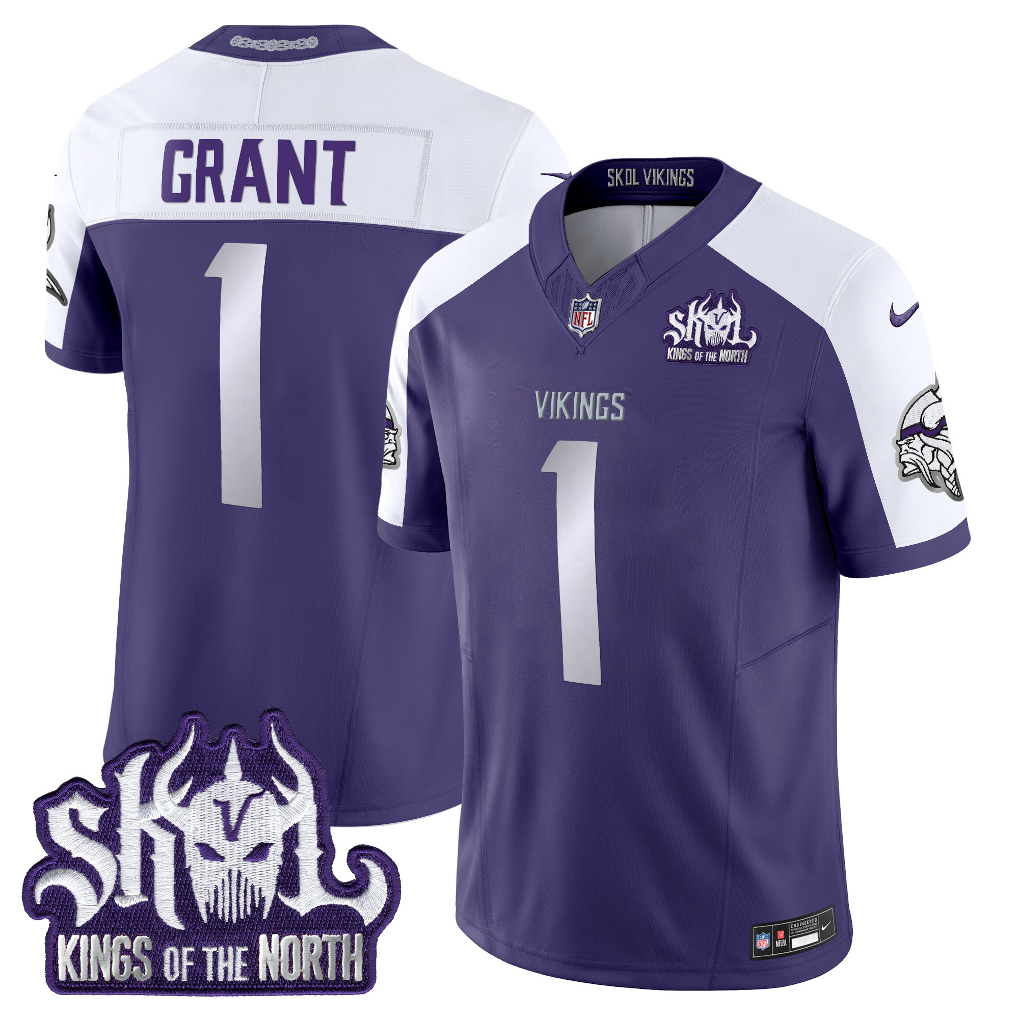 Men's Bud Grant Minnesota Vikings 2024 Winter Warrior Skol Patch Vapor Limited Purple Alternate Jersey - All Stitched