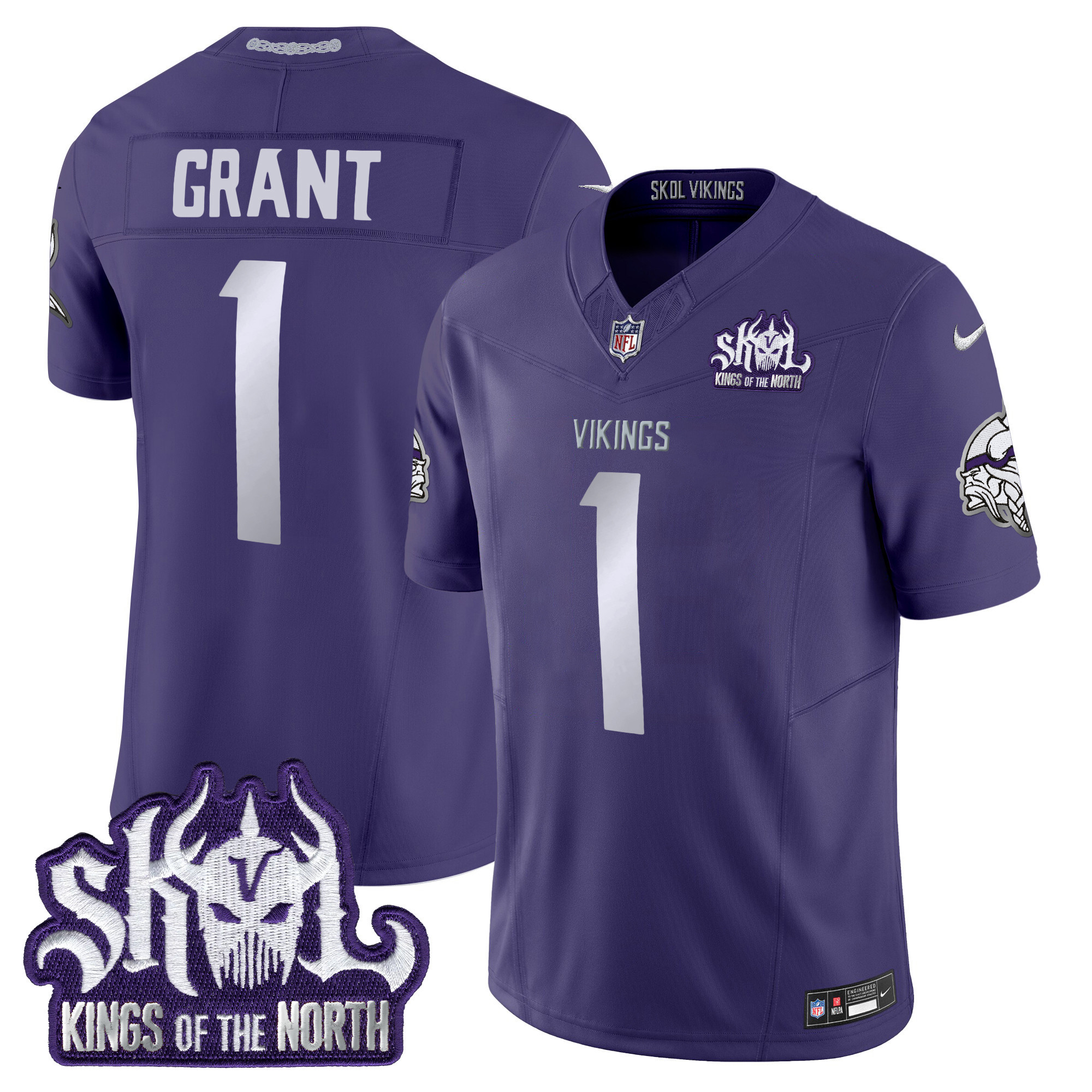 Men's Bud Grant Minnesota Vikings 2024 Winter Warrior Skol Patch Vapor Limited Purple Jersey - All Stitched