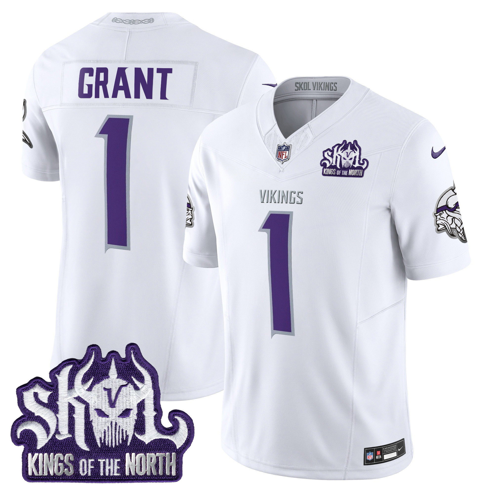 Men's Bud Grant Minnesota Vikings 2024 Winter Warrior Skol Patch Vapor Limited White Limited Jersey - All Stitched