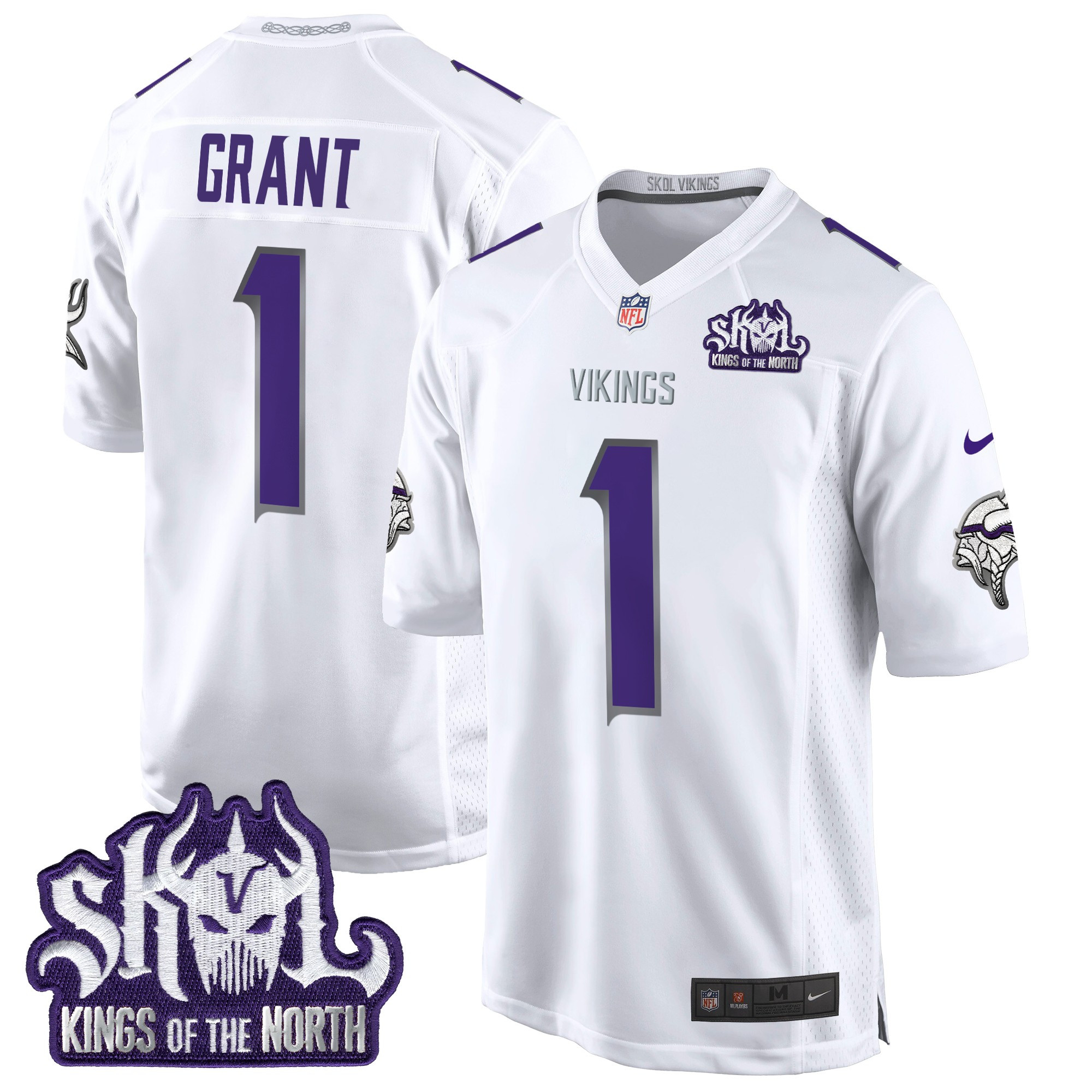 Men's Bud Grant Minnesota Vikings King Of The North Patch Game Winter Warrior Jersey - All Stitched