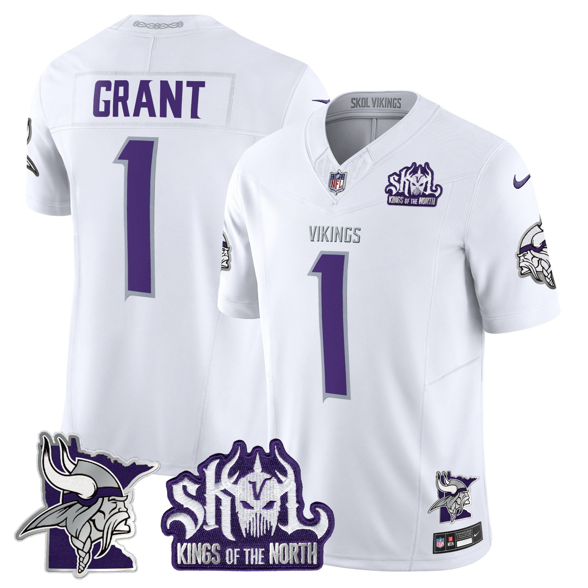 Men's Bud Grant Minnesota Vikings Kings Of The North Patch Vapor Limited Winter Warrior Jersey - All Stitched
