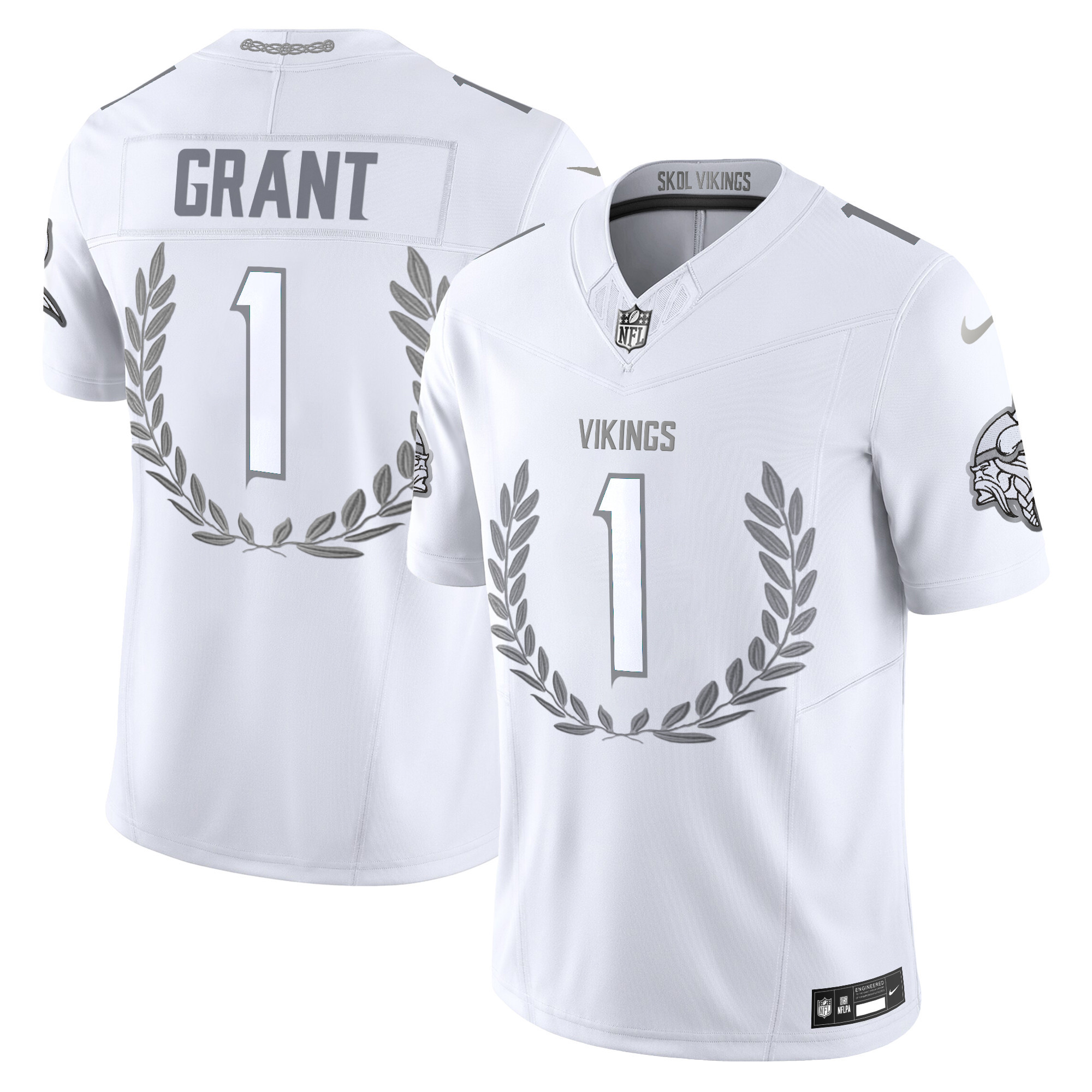 Men's Bud Grant Minnesota Vikings Platinum MVP Vapor Limited Jersey - All Stitched
