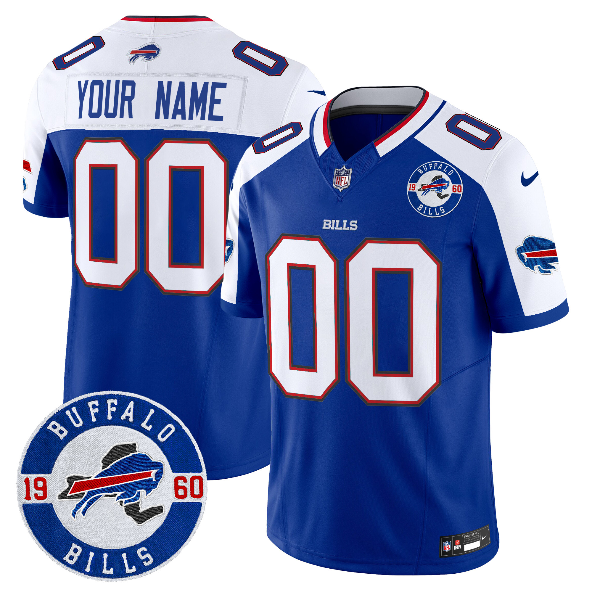 Men's Buffalo Bills 2024 Vapor Limited Custom Royal Alternate Jersey - All Stitched