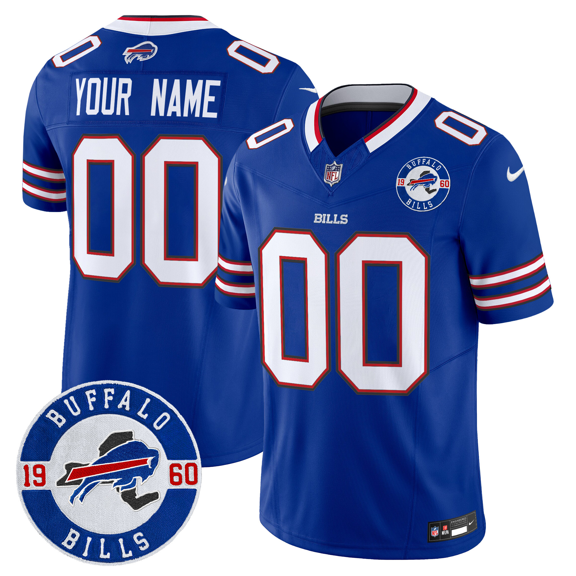 Men's Buffalo Bills 2024 Vapor Limited Custom Royal Jersey - All Stitched