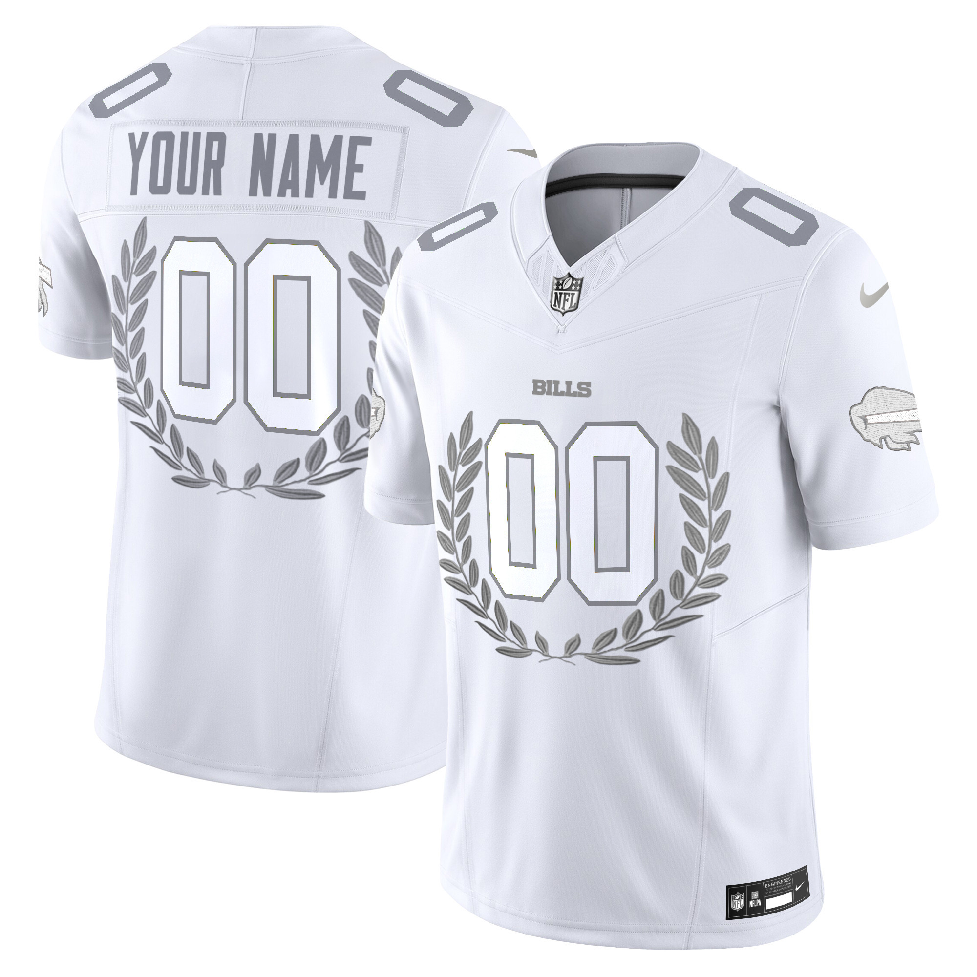 Men's Buffalo Bills Platinum MVP Vapor Limited Custom Custom Jersey - All Stitched