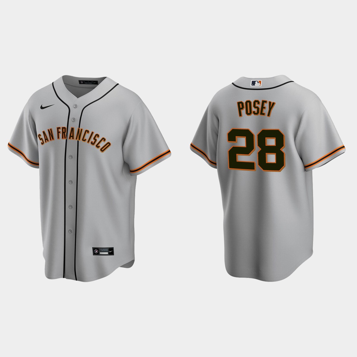 Men's Buster Posey #28 San Francisco Giants Road Jersey - Gray