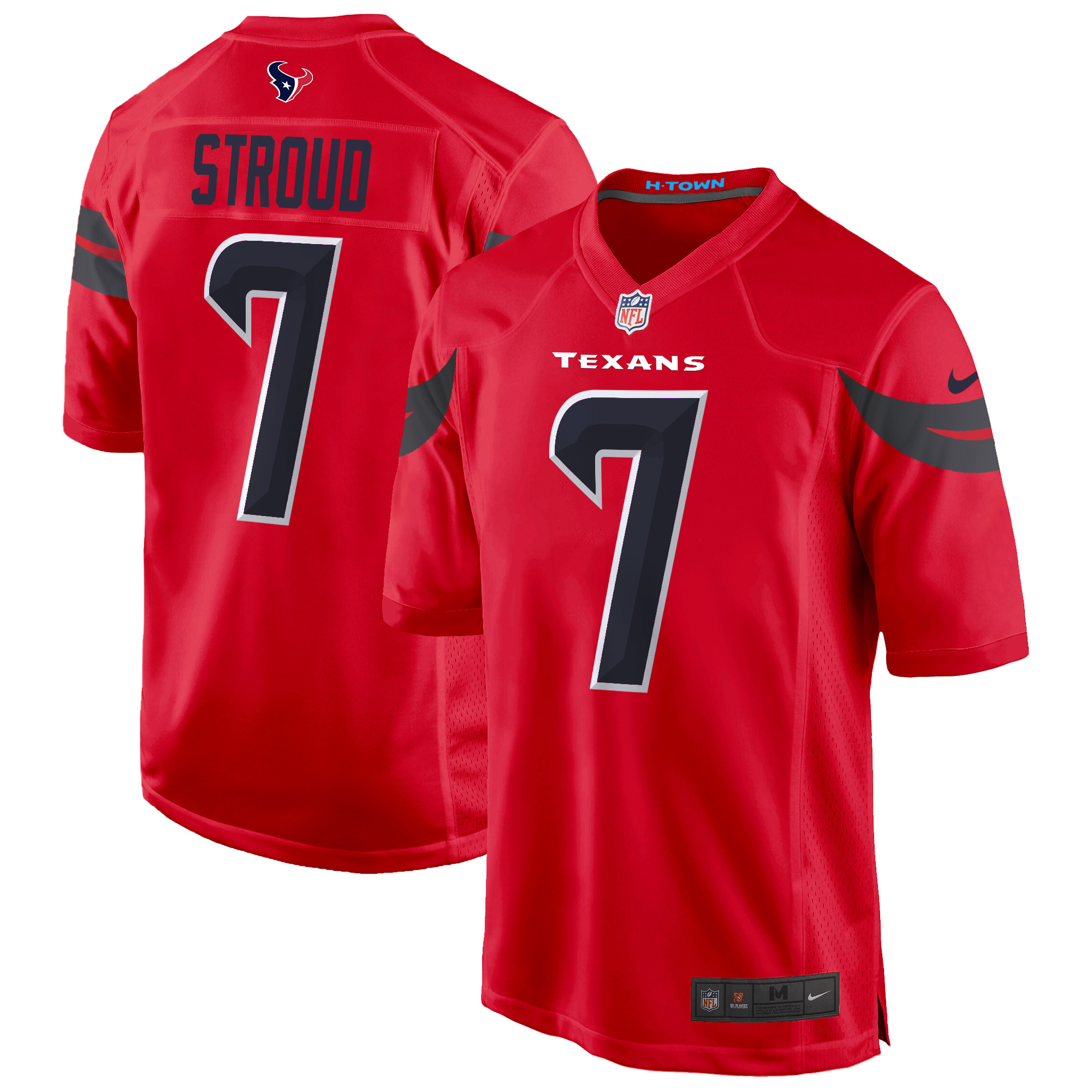 Men's C.J. Stroud Houston Texans 2024 Game Red Jersey - All Stitched