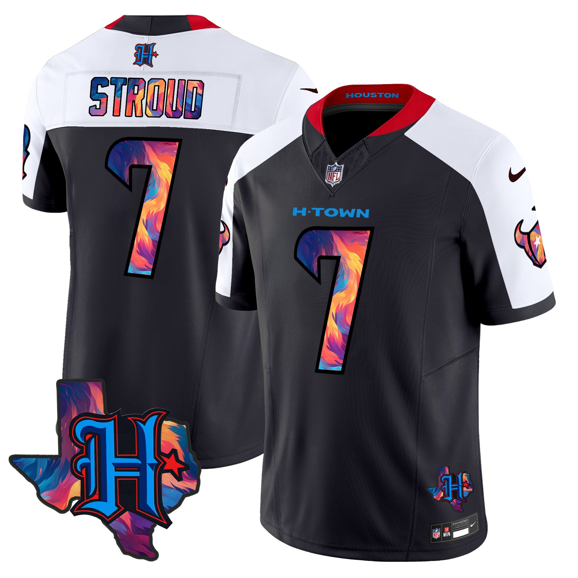 Men's C.J. Stroud Houston Texans 2024 Special Vapor Limited Navy Alternate Jersey - All Stitched