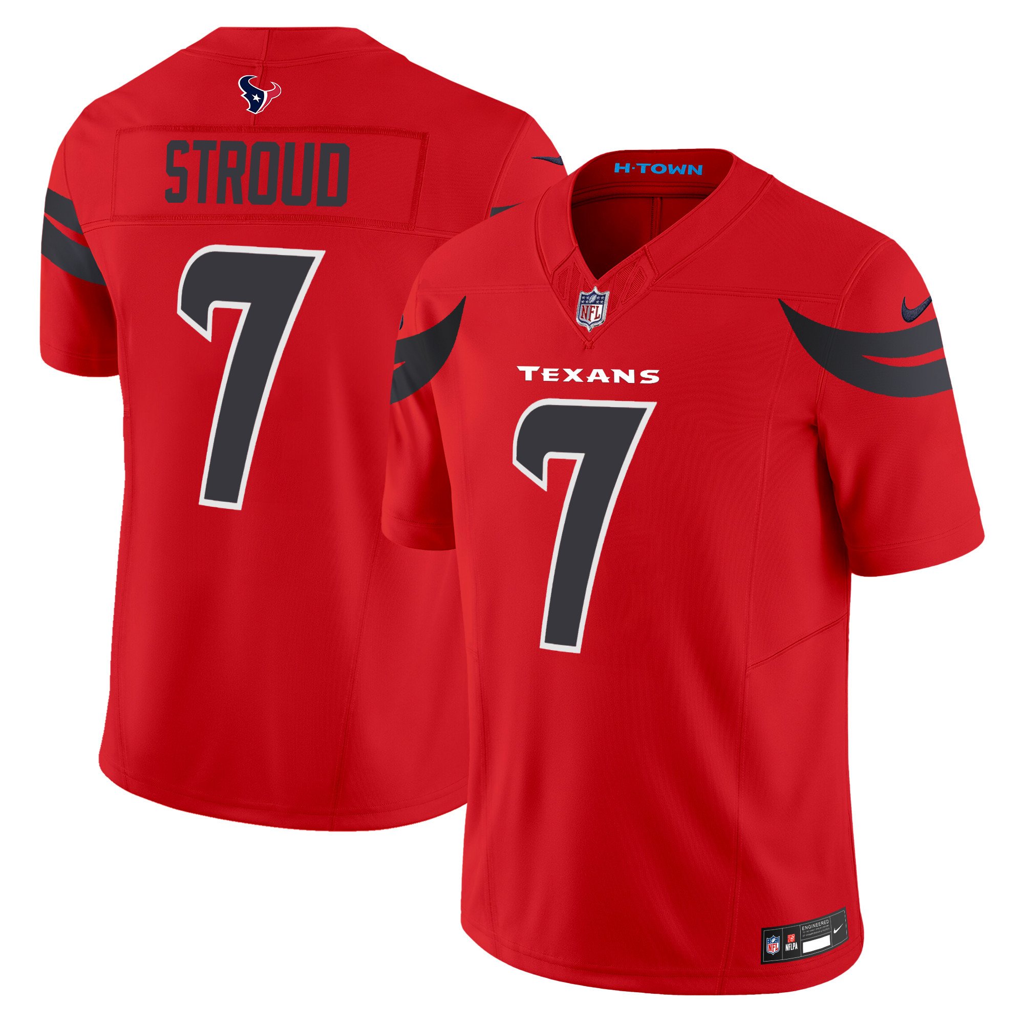 Men's C.J. Stroud Houston Texans 2024 Vapor Limited Blue Red Jersey - All Stitched