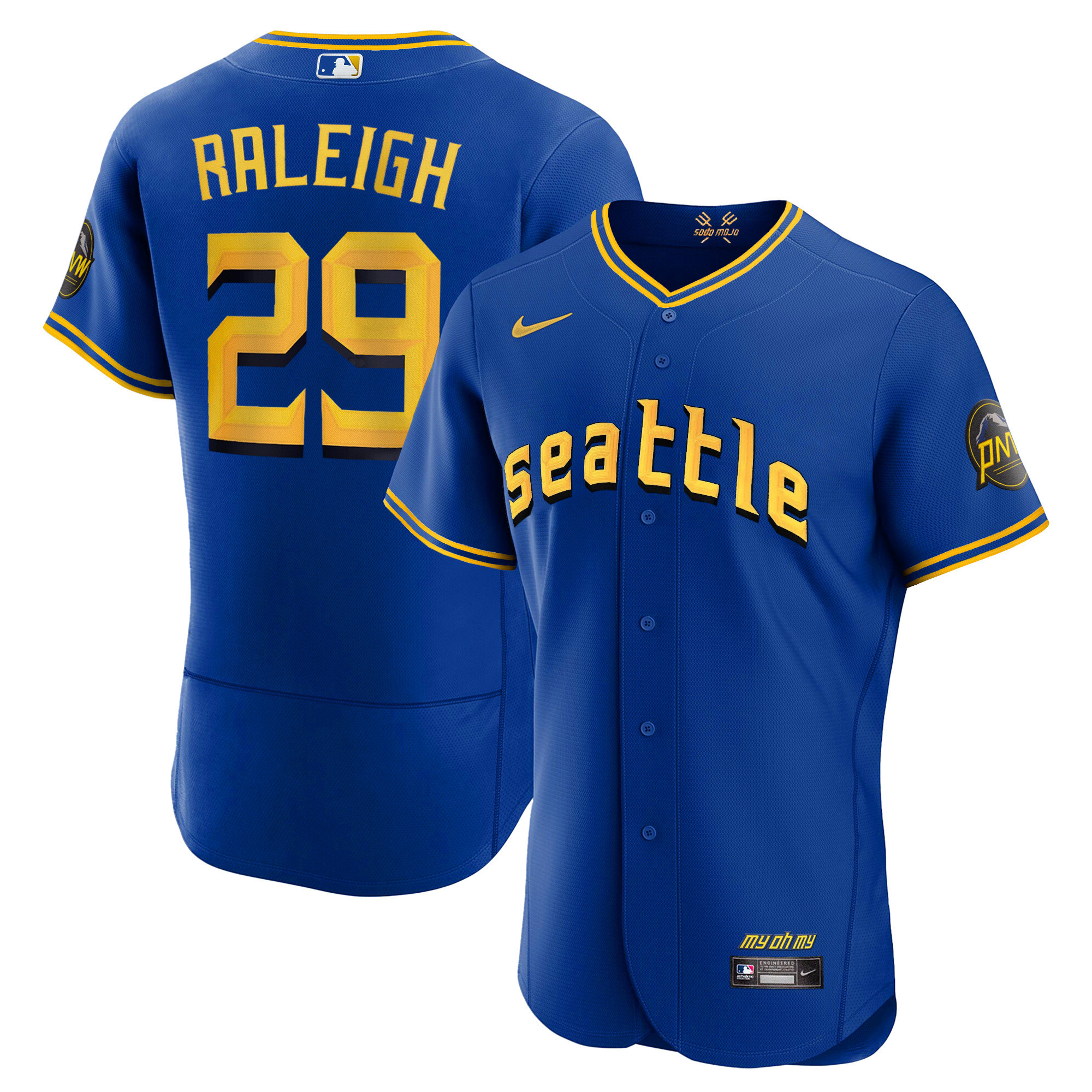 Men's Cal Raleigh Seattle Mariners 2023 City Connect Edition Flex Base Jersey - All Stitched