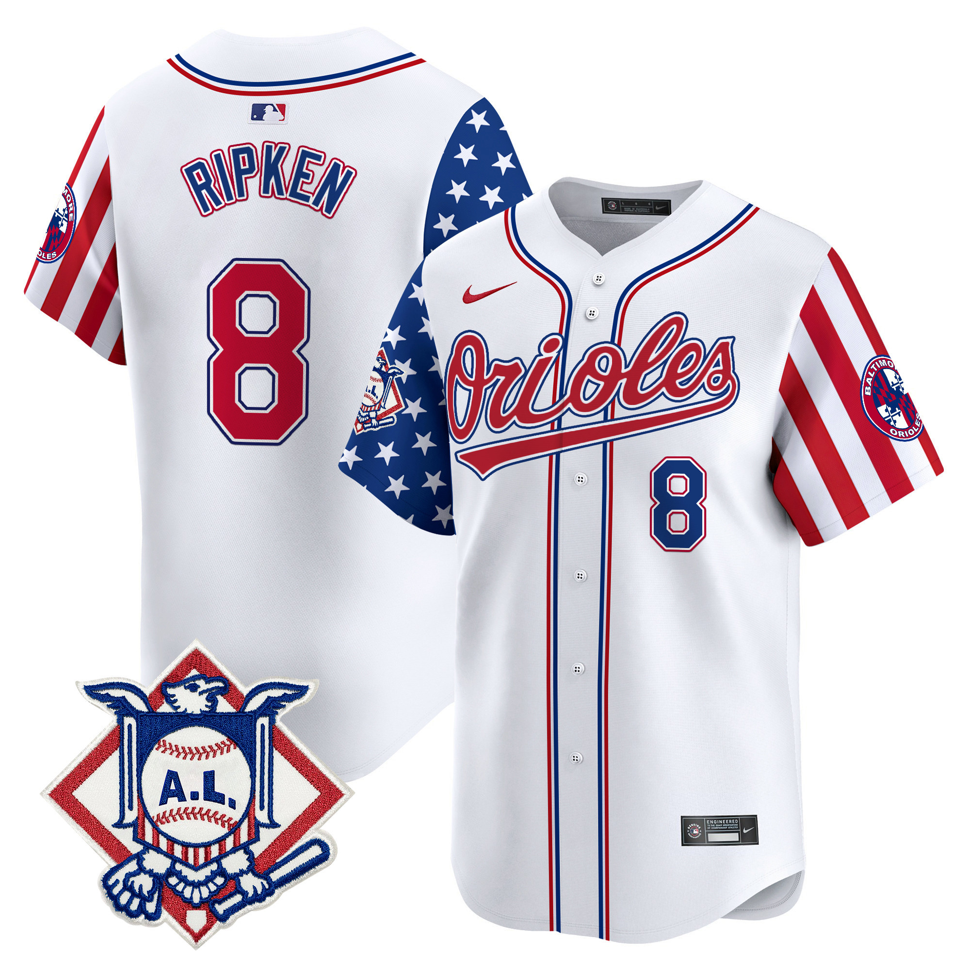 Men's Cal Ripken Baltimore Orioles 2024 Fourth of July Vapor Premier Limited White Jersey - All Stitched