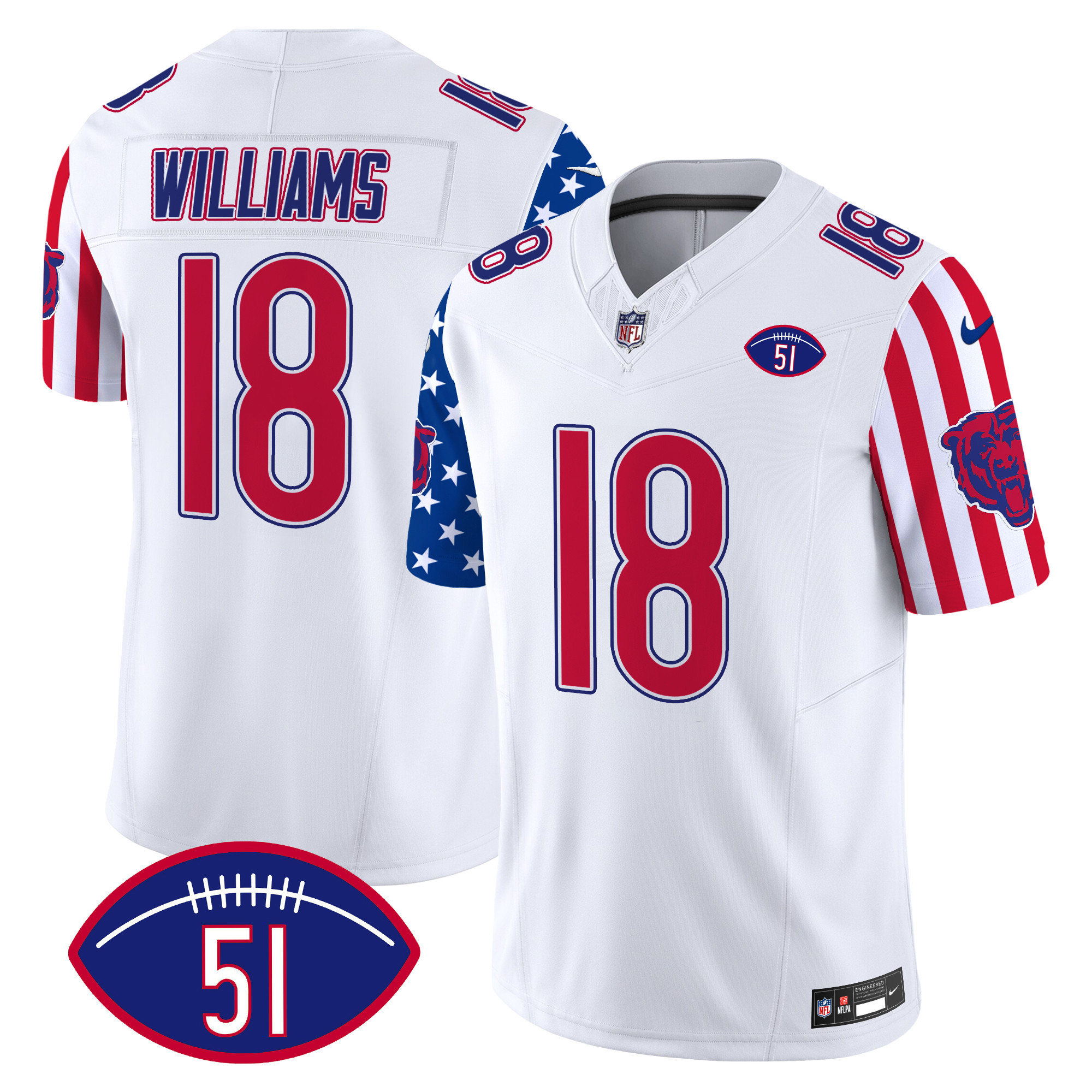Men's Caleb Williams Chicago Bears American Style Vapor Limited White Jersey - All Stitched